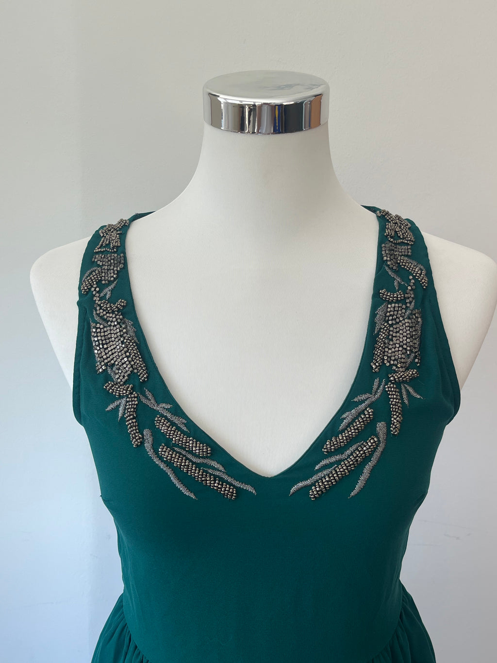 Zara TRF Kleid mit Perlen, Gr. S, Teal, Sehr guter Zustand