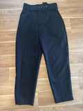 ZARA Paperbag Trousers – Black, Size L, with Belt, Very Good Condition