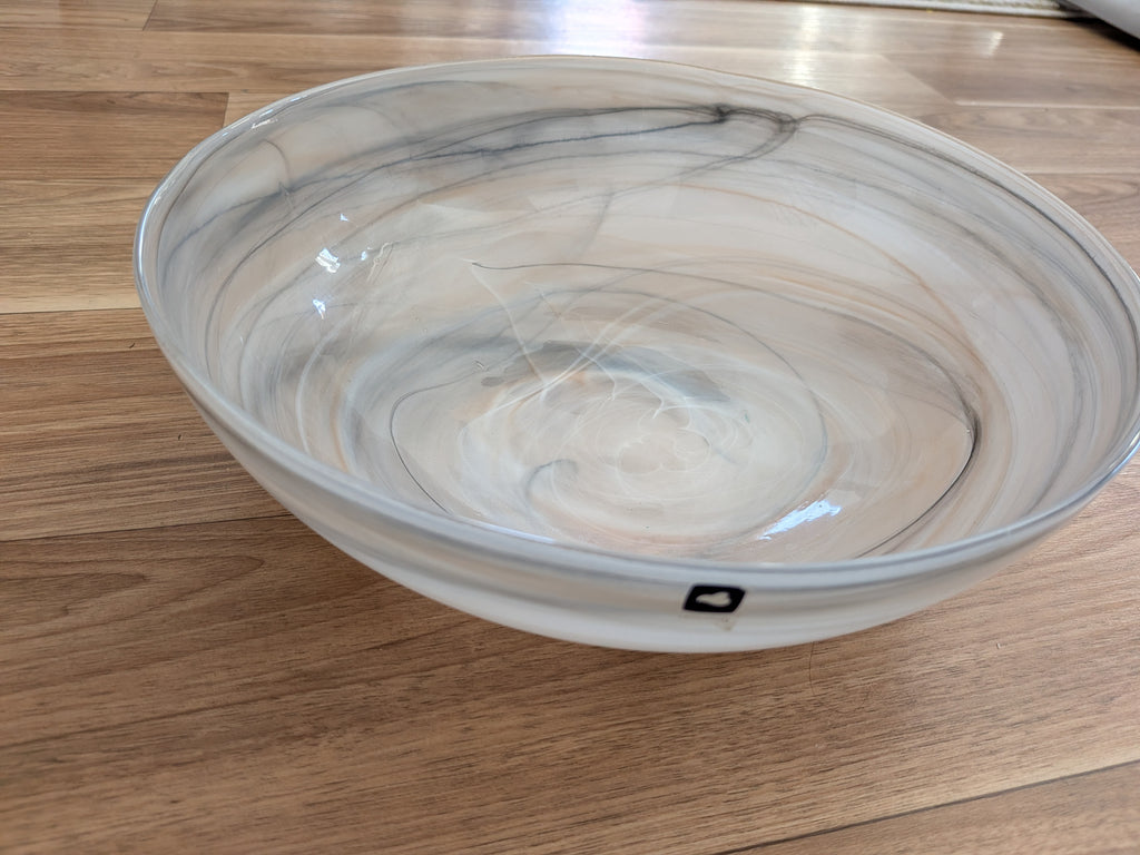 Leonardo „Alabastro“ Glasschale Ø ca. 30 cm, marmoriert, wie neu