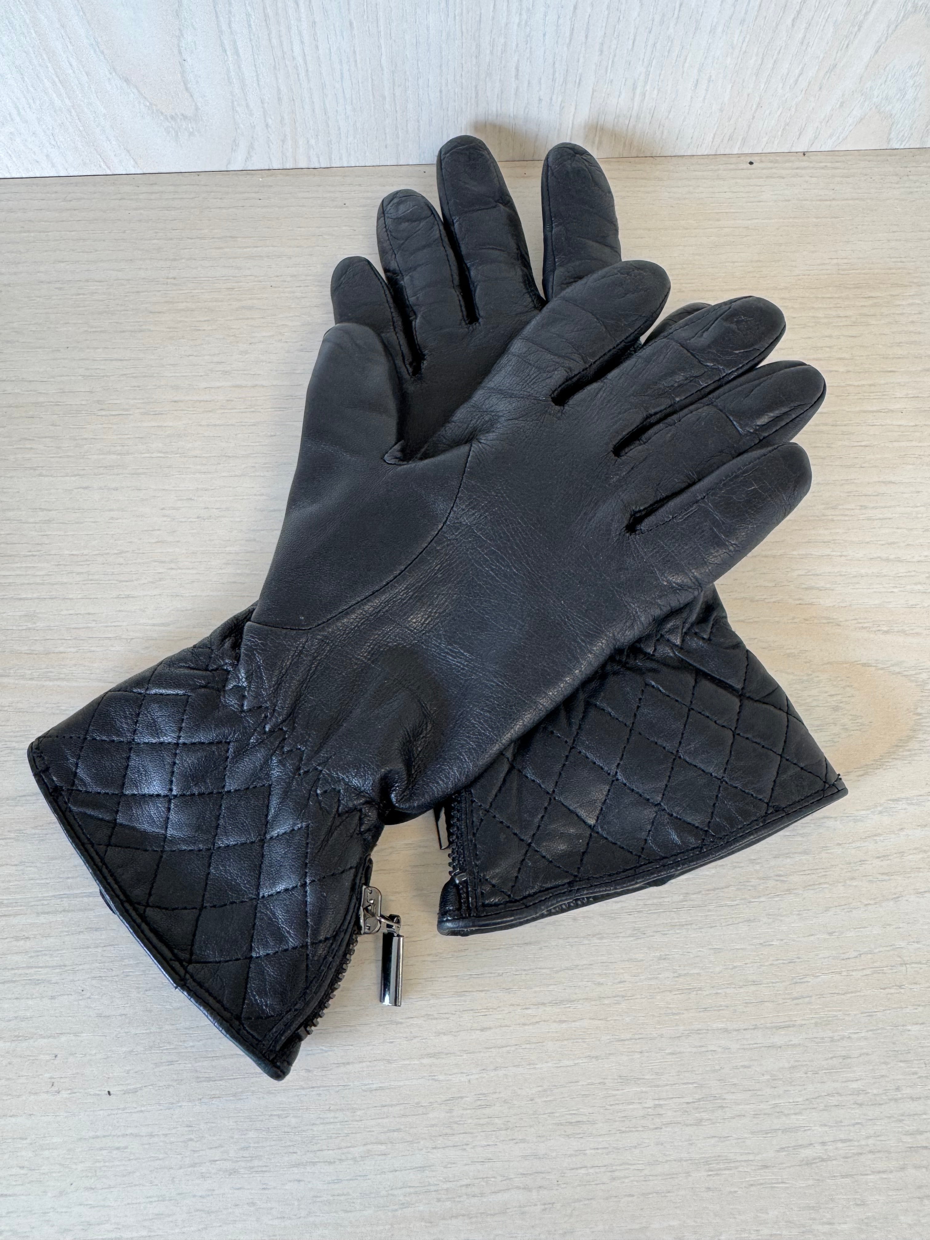 TCM Damen Lederhandschuhe Gr. 8 – Lammnappa, Steppmanschette, Wie Neu
