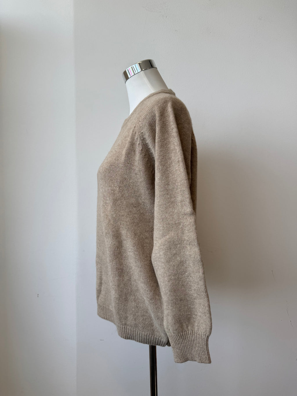 Jumper 1234 Kaschmirpullover M – Beige mit Neonpink-Akzenten, guter Zustand
