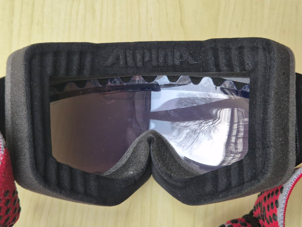 Alpina Cybric HM Ski Goggles, Mirror Lens S3, Black/Red, Good Condition