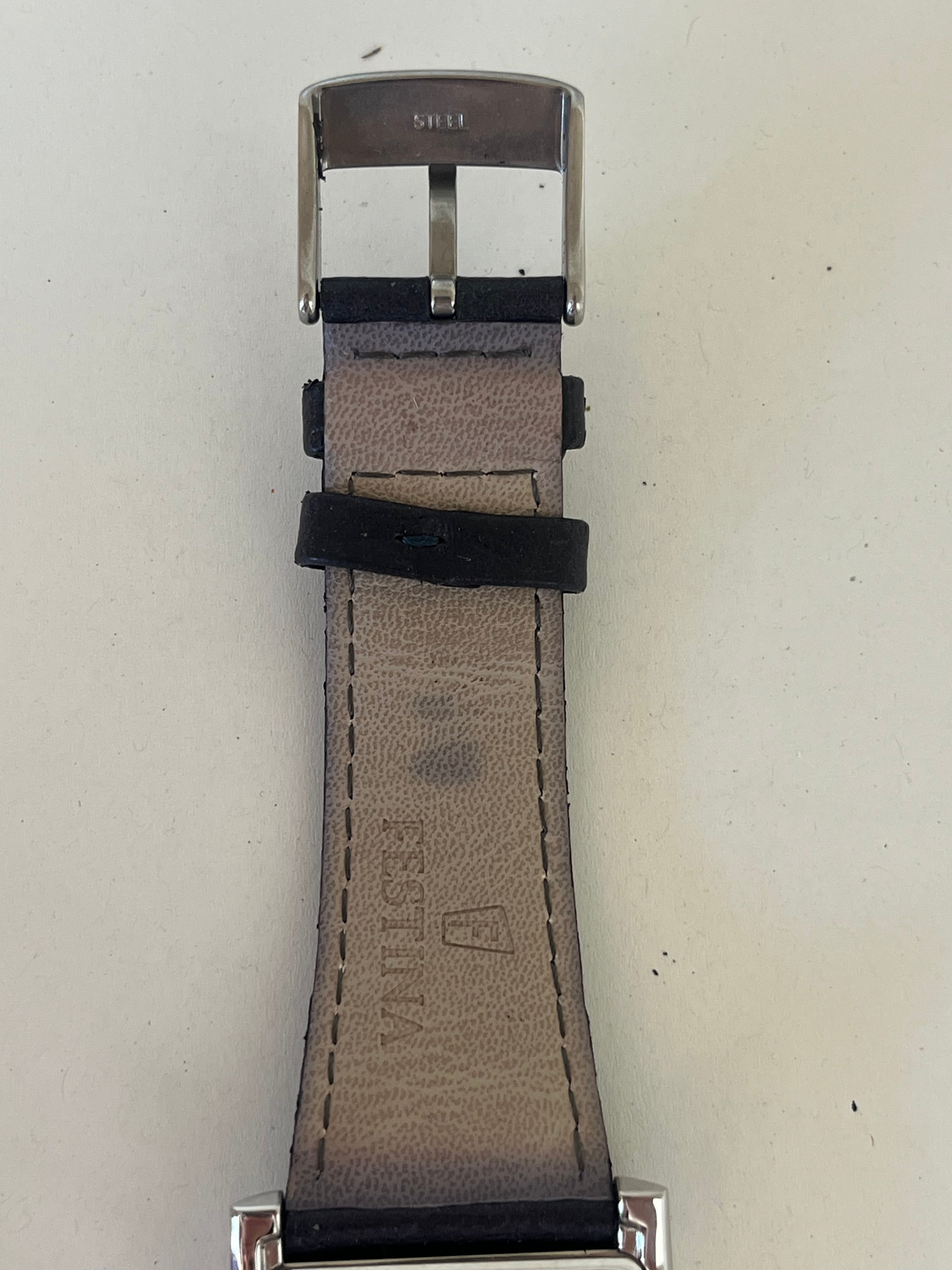 Festina Square Chronograph | Edelstahl | Lederarmband | 37mm | Guter Zustand