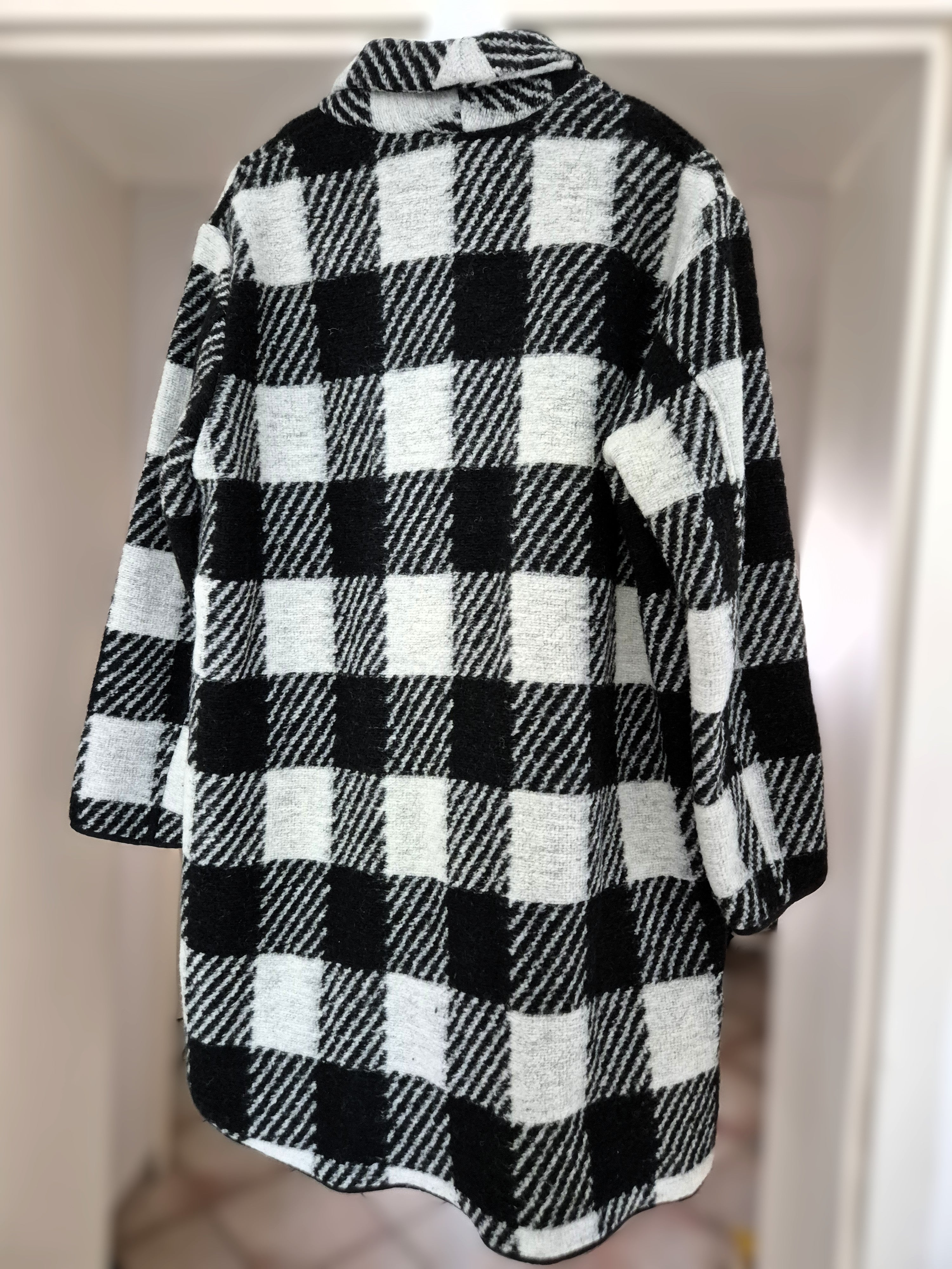 Woolrich „Gentry“ Mantel | S | Schwarz-Weiß Karo | Sehr gut