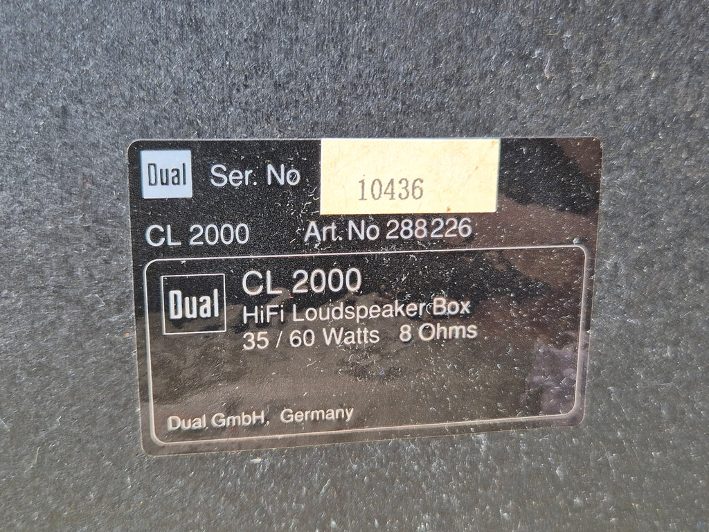Dual CL 2000 Vintage Bookshelf Speakers, 60W 8Ω, Black, Tested Pair