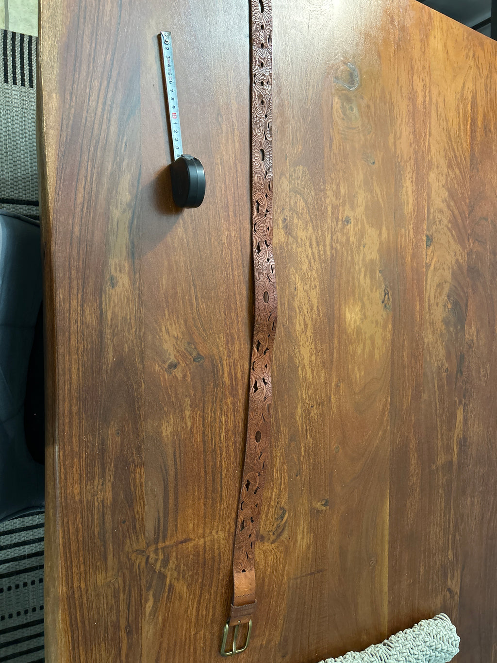 Massimo Dutti handgefertigter Ledergürtel, Größe 70, Messingschnalle, Braun