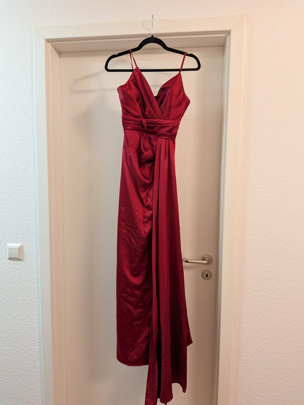 Rust Red Satin Evening Gown by Podyum Life, Like New, Size Unknown
