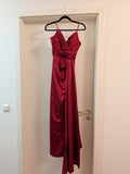 Rust Red Satin Evening Gown by Podyum Life, Like New, Size Unknown
