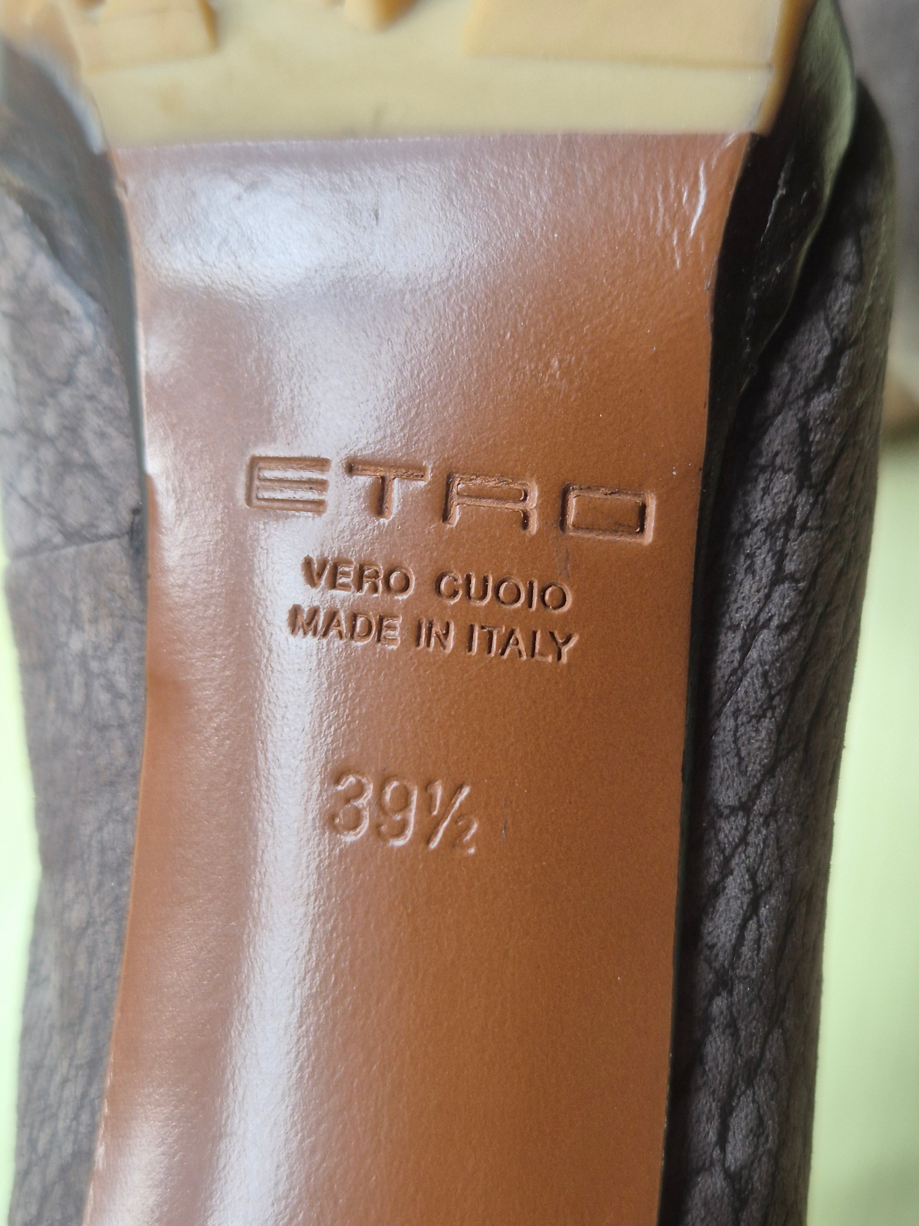 Etro Leder-Schnürstiefeletten Grau Gr. 39 mit Box & Dustbag – Guter Zustand
