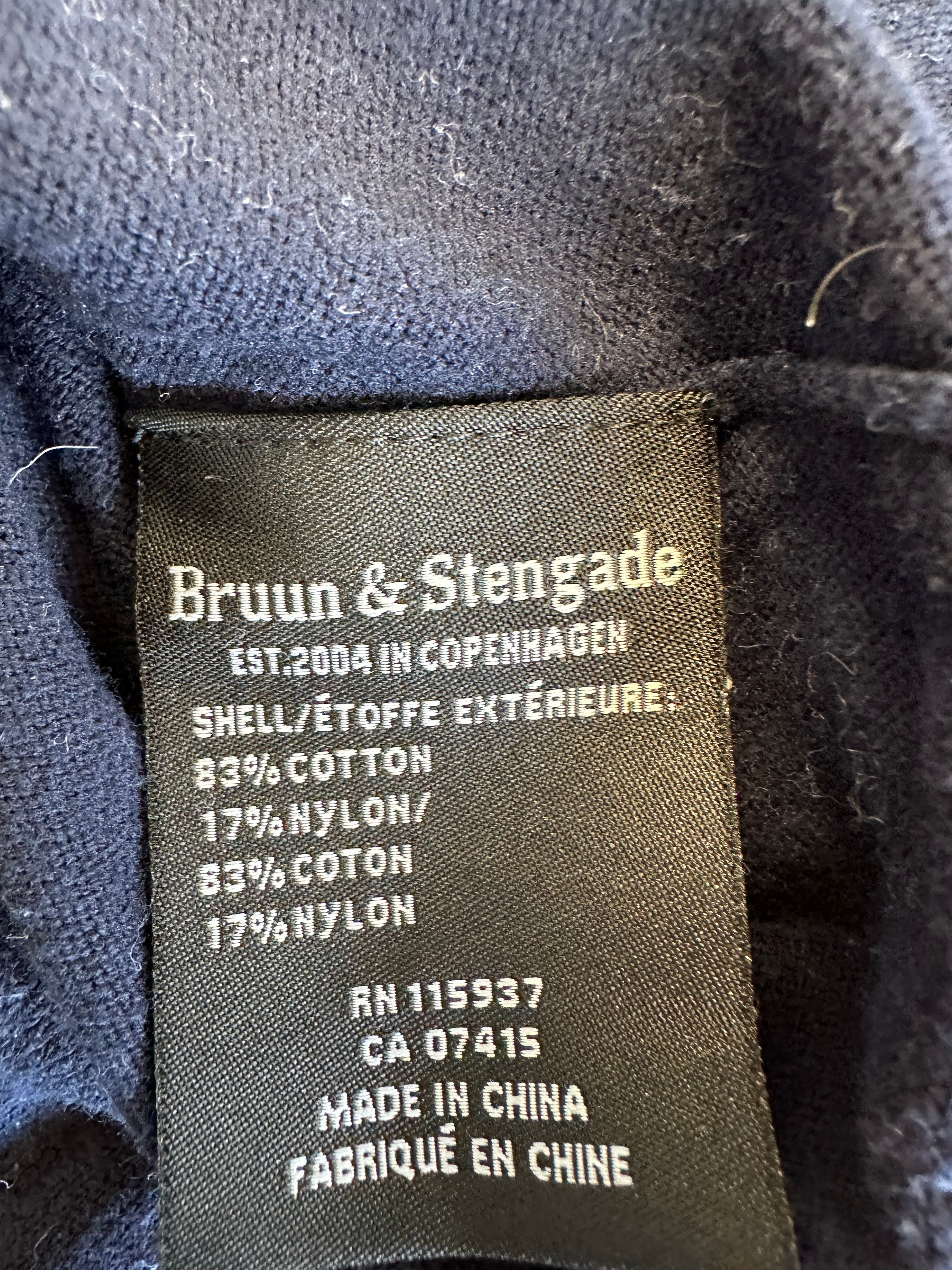 Bruun & Stengade Quarter-Zip Pullover – Navy, Größe L, Guter Zustand