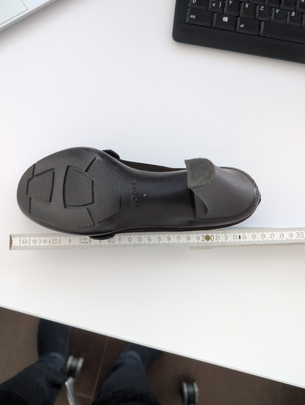 Hogan Damen Loafer – Veloursleder, Schwarz, Blockabsatz, Gr. 38, Sehr Gut