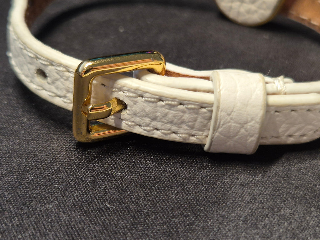 Coccinelle Lederarmband, Creme, goldene Schließe, guter Zustand