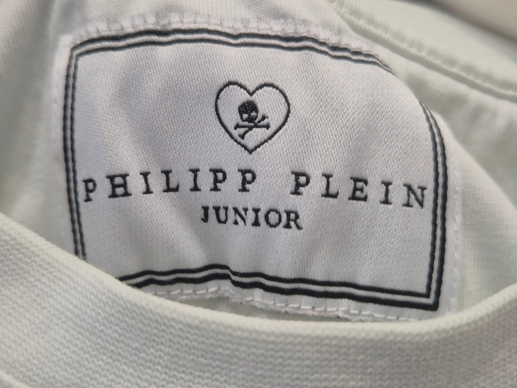 Philipp Plein Junior T-Shirt 152/12y – Teddy Bear & Crystals, White, Used