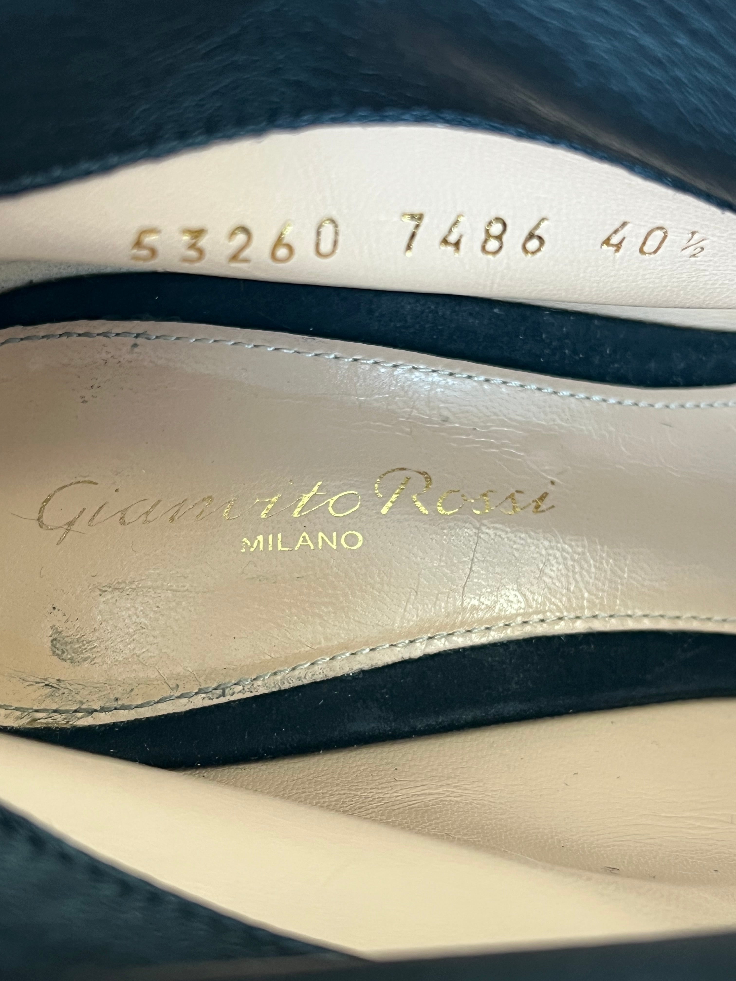 Gianvito Rossi Vamp Stiefeletten Schwarz Veloursleder Gr. 40.5 Sehr Gut