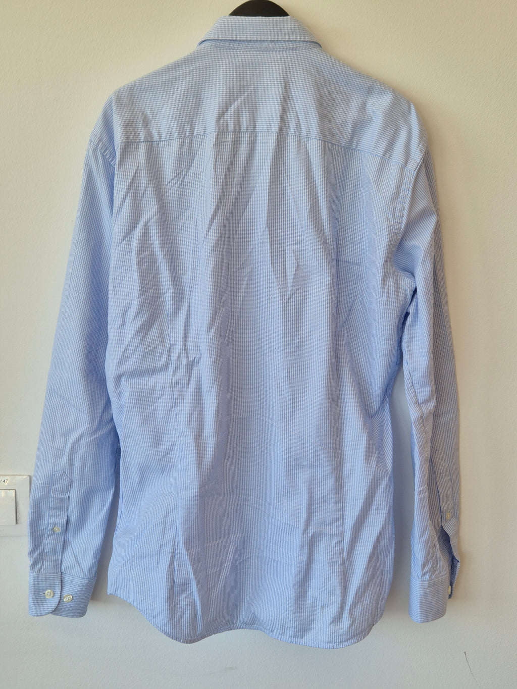 Café Coton Exclusive Herrenhemd 40/15.75 Hellblau 100% Baumwolle Sehr Gut