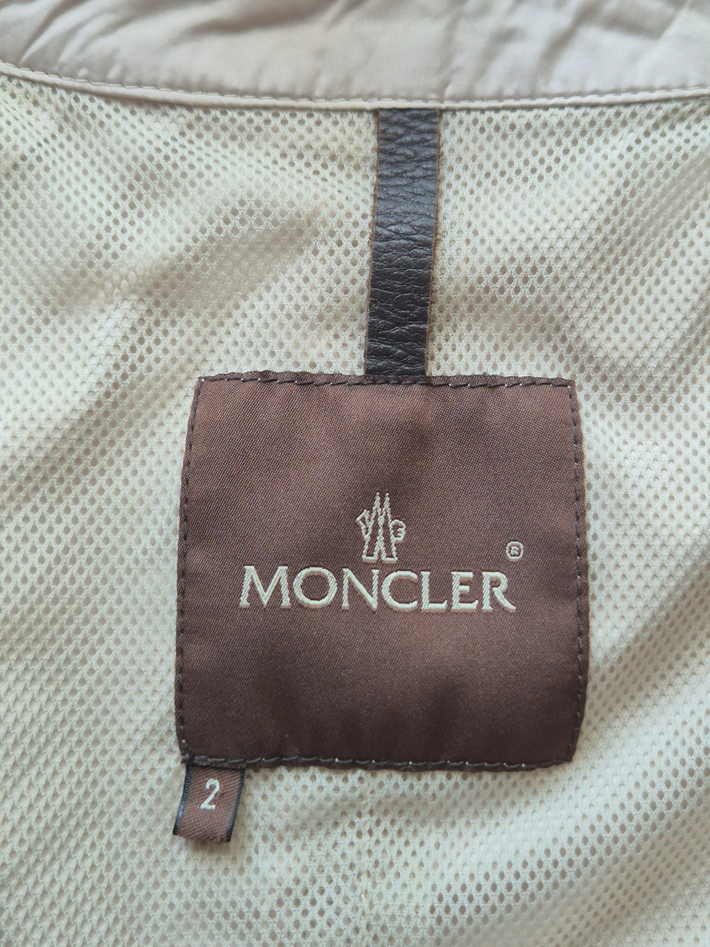 Moncler Women’s Field Jacket Size 2 (EU 38) Beige with Leather Trims Used