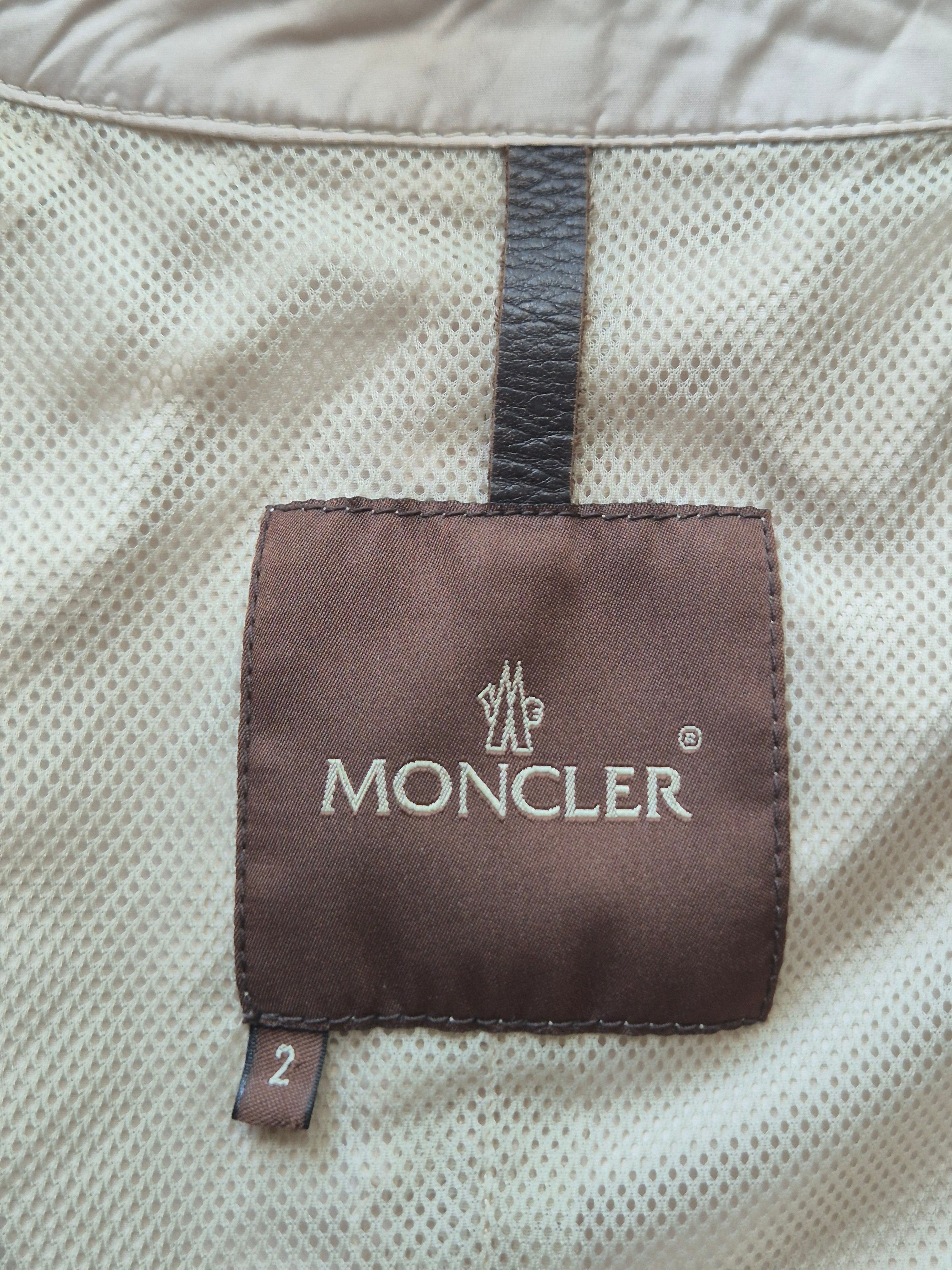 Moncler Women’s Field Jacket Size 2 (EU 38) Beige with Leather Trims Used