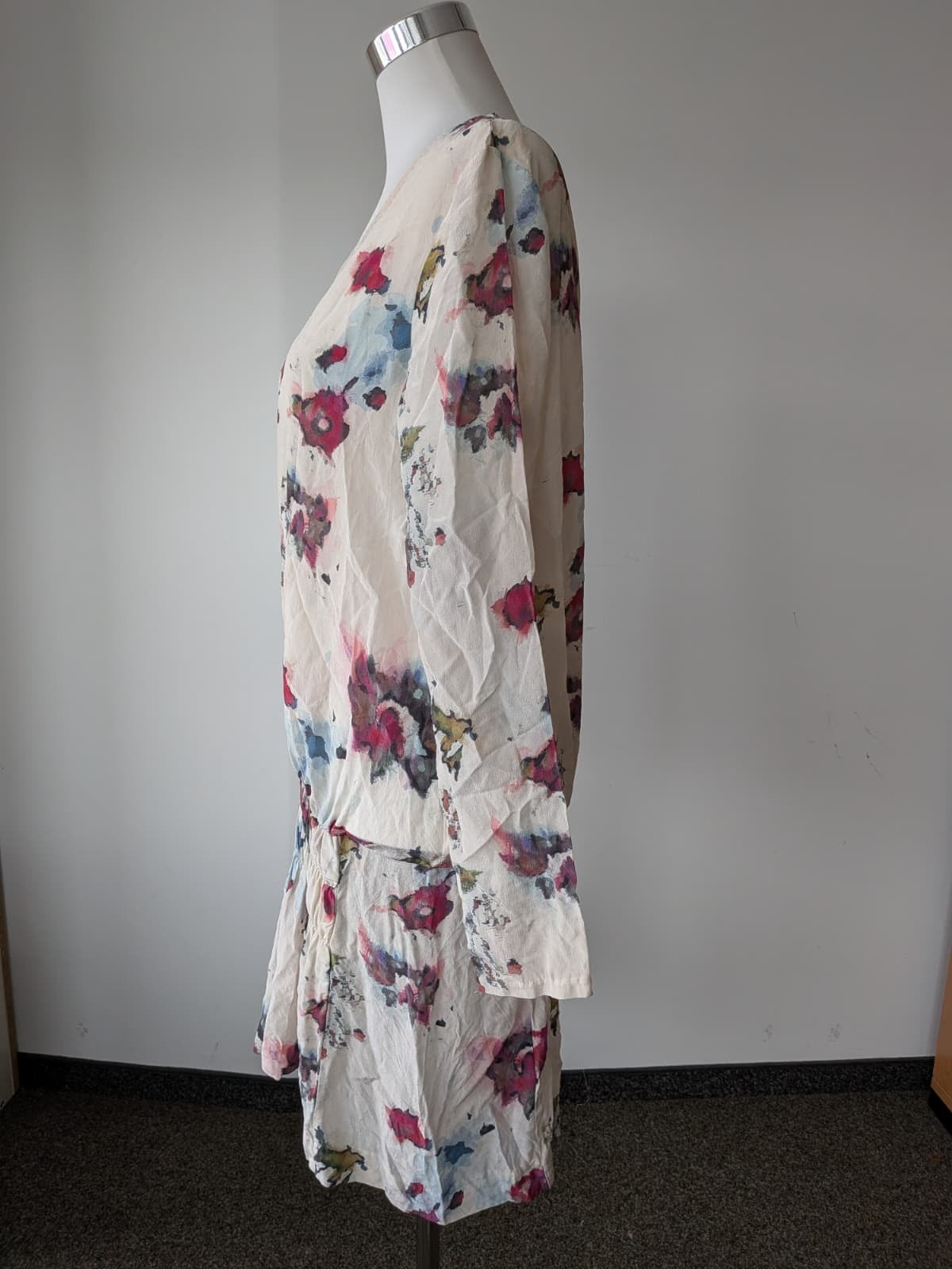 Julie Brandt Mari Dress – 100% Silk, Multicolor Floral, Size 38, Good Condition
