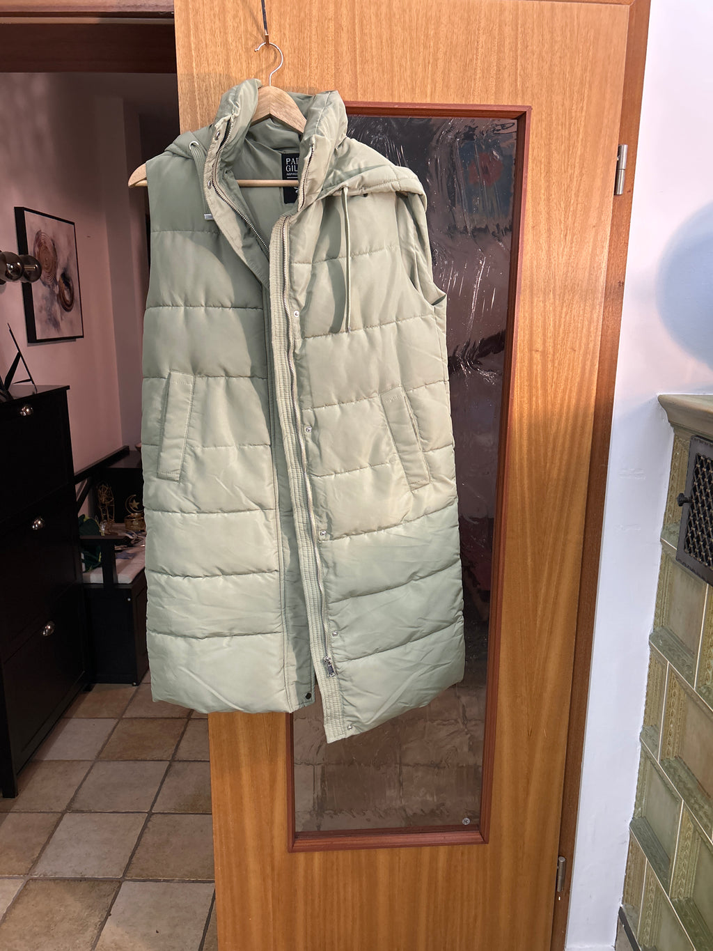 Stradivarius Puffer Weste, Sorona, Gr. M, Salbeigrün – Guter Zustand