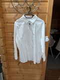 Max Volmáry Blouse – White, Size 44 EU, Crystal Button, Very Good Condition