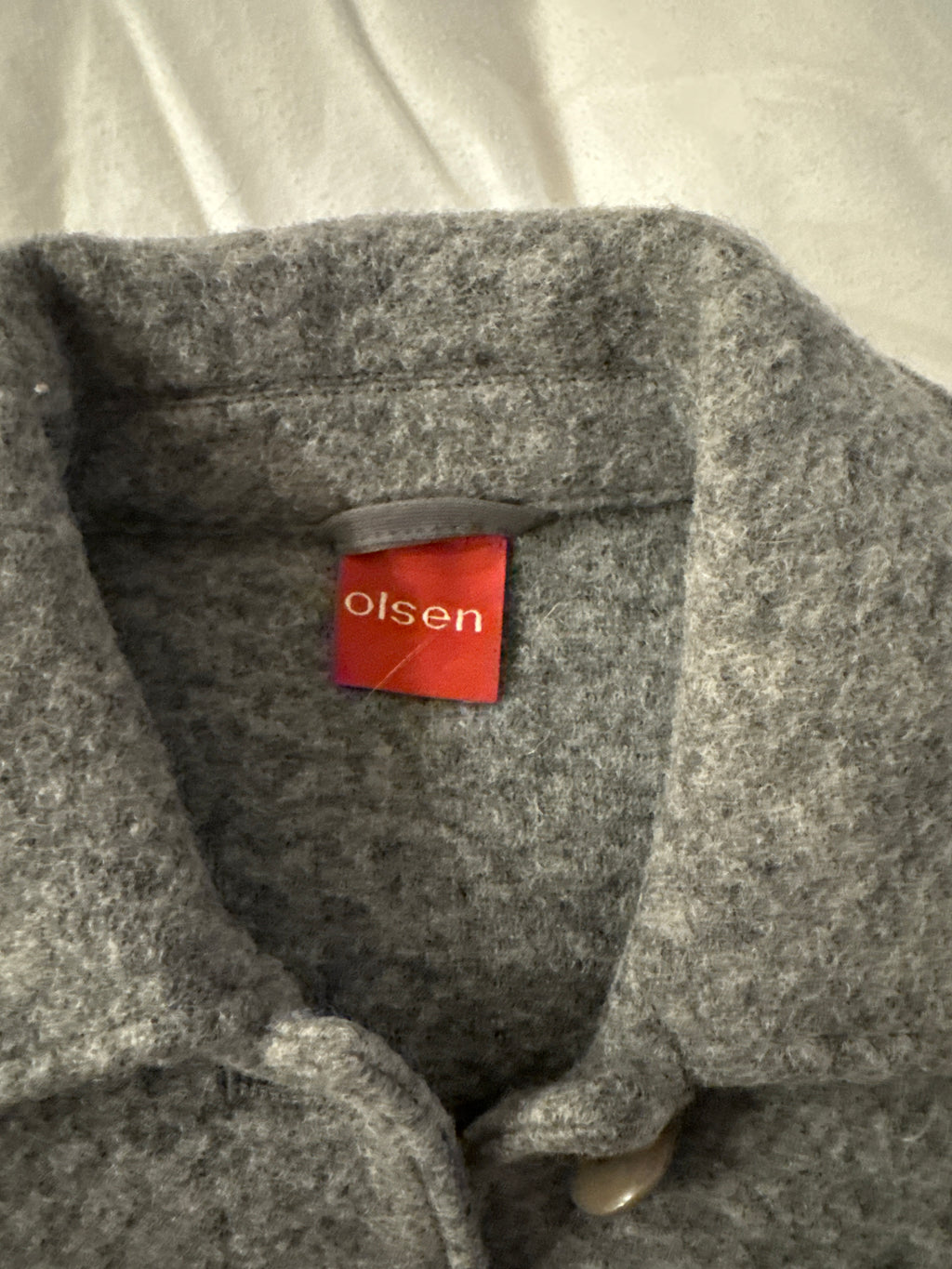 Olsen Women's Wool Short Jacket – Anthracite Grey, Size 38, Very Good