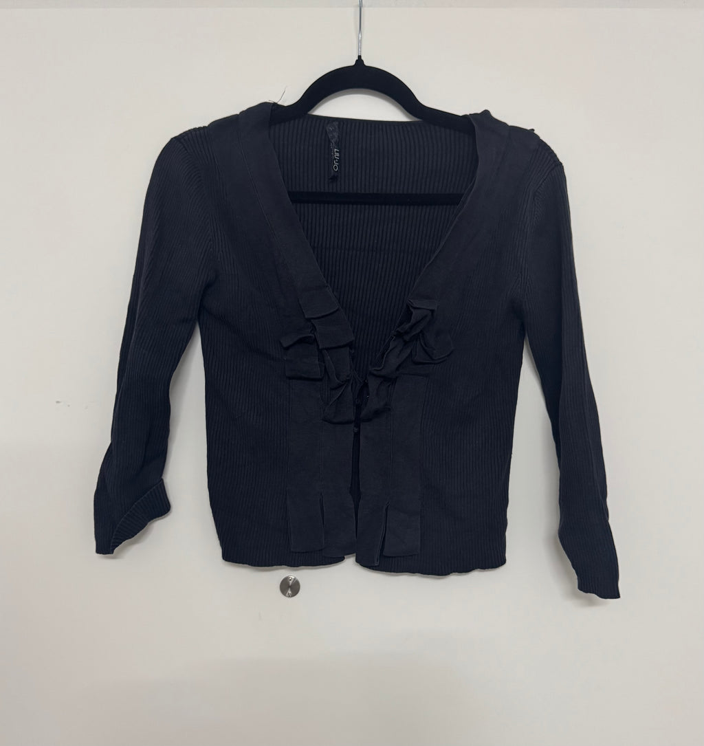 LIU JO Cardigan Bindegürtel Seide/Baumwolle/Kaschmir Gr. IT44 (EU40) Dunkelgrau