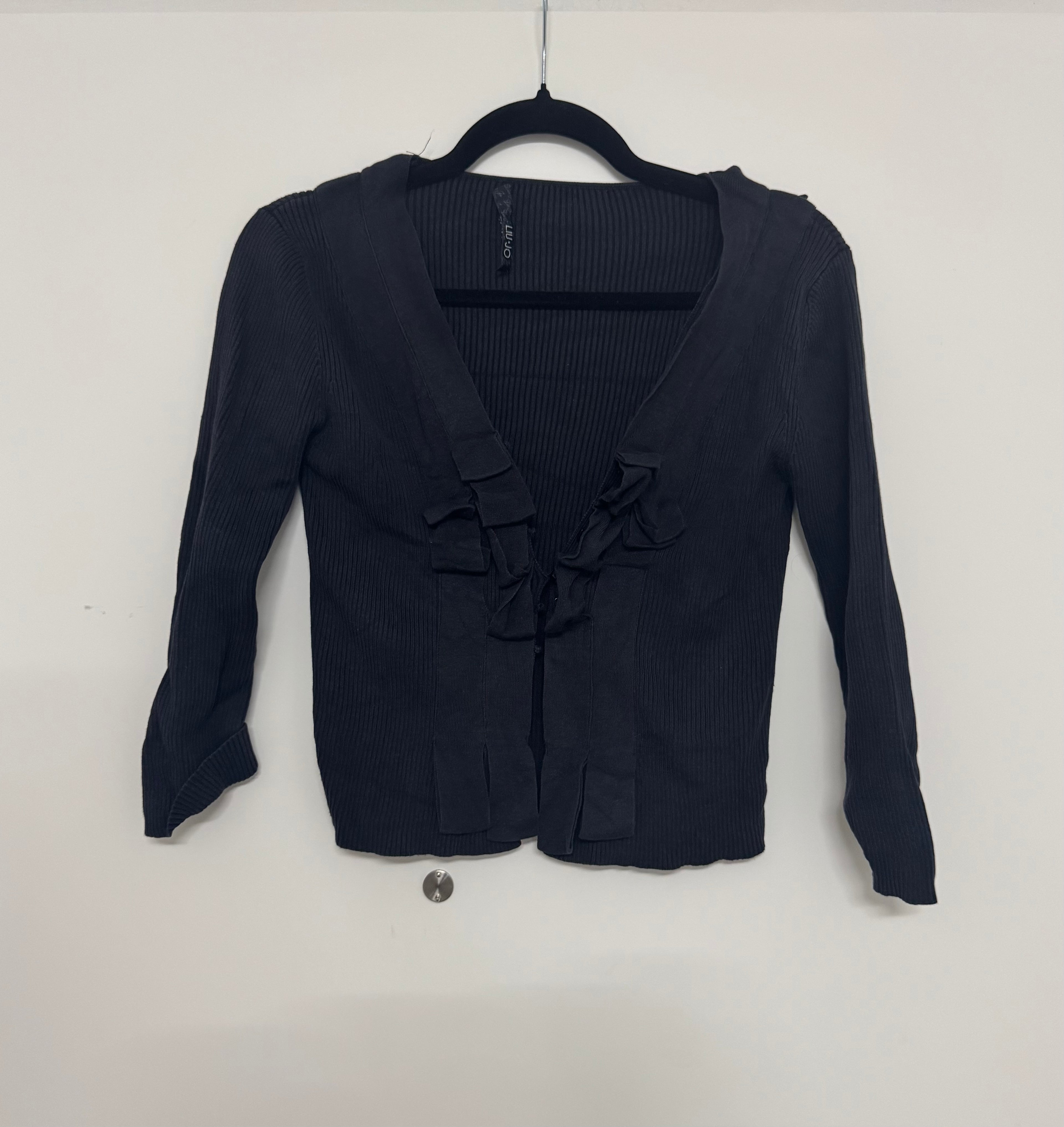 LIU JO Cardigan Bindegürtel Seide/Baumwolle/Kaschmir Gr. IT44 (EU40) Dunkelgrau
