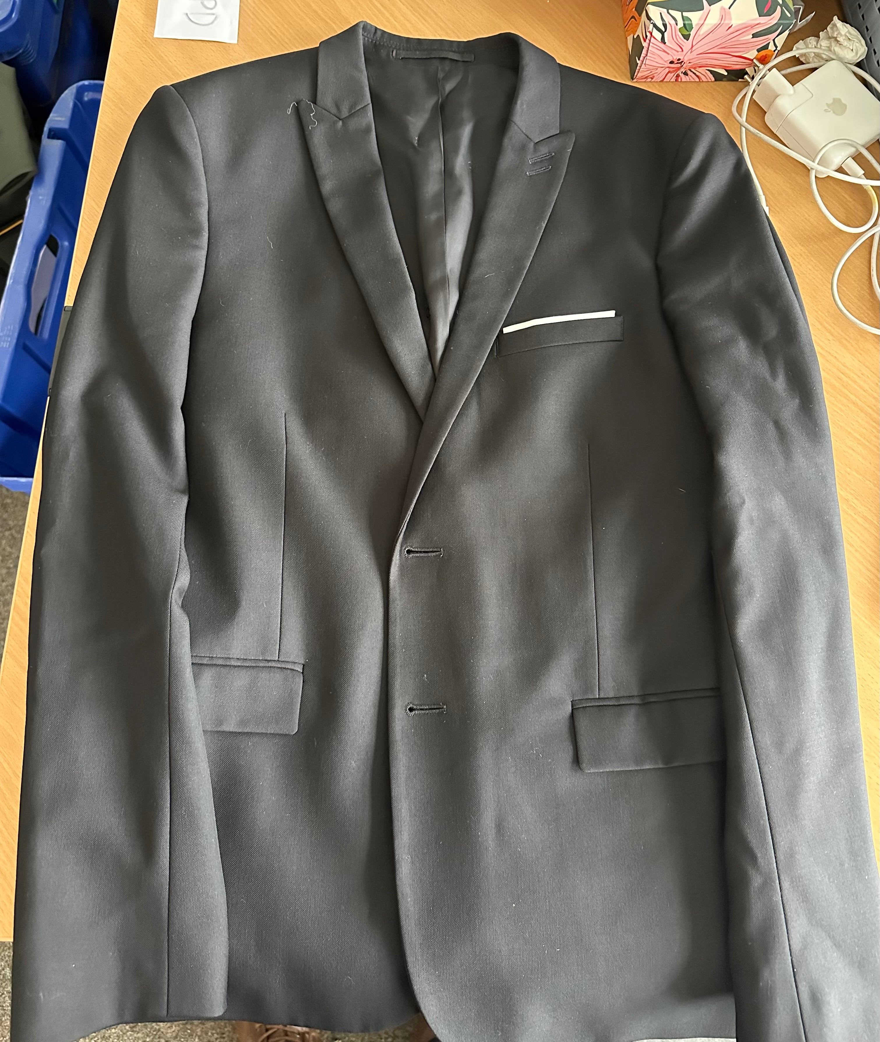 The Kooples Herren Blazer, Gr. 52, 100% Wolle, Schwarz, Sehr guter Zustand