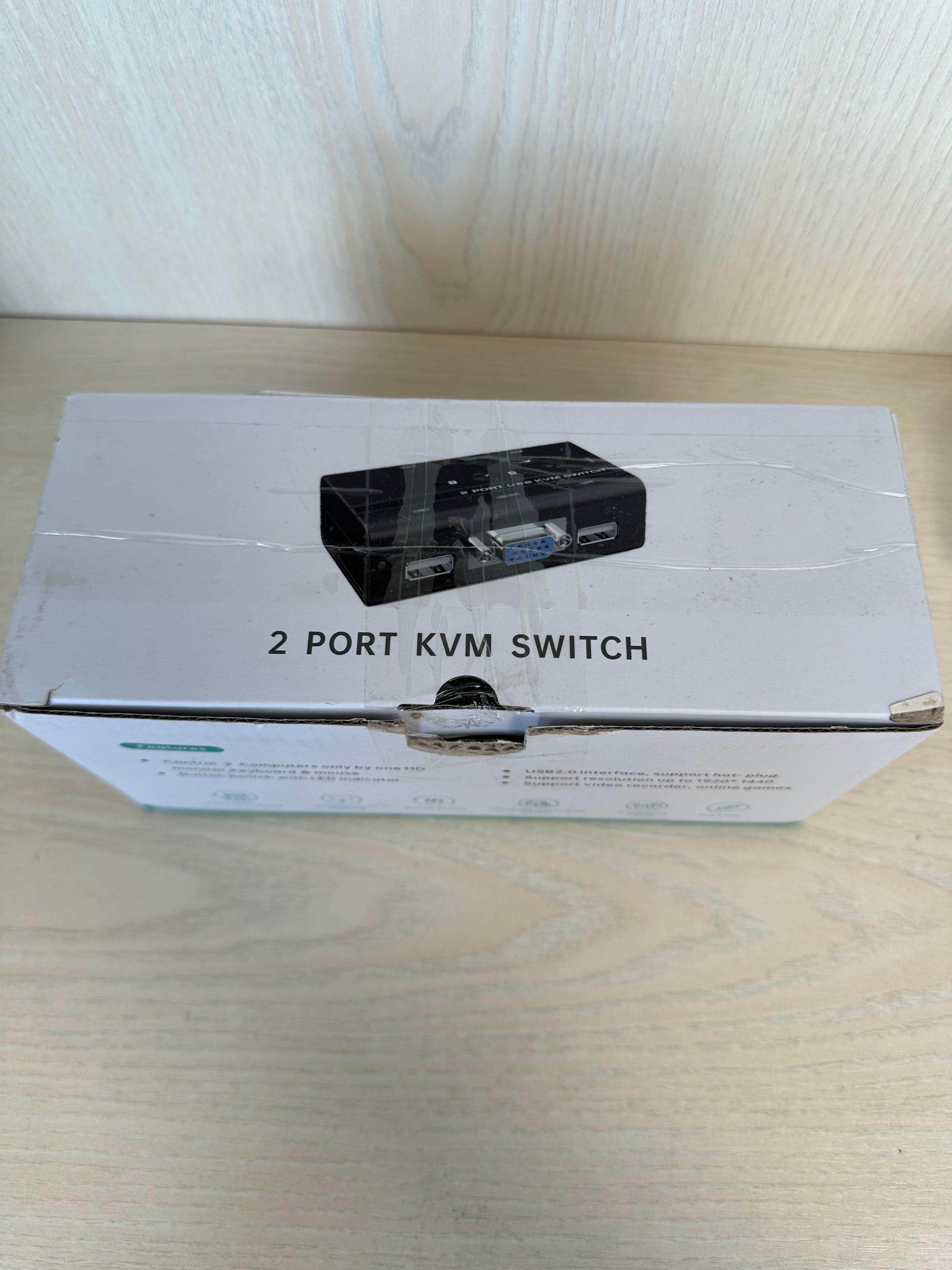 MT-ViKi MT-260KL 2-Port USB VGA KVM Switch Schwarz, Kabel, Anleitung, sehr gut