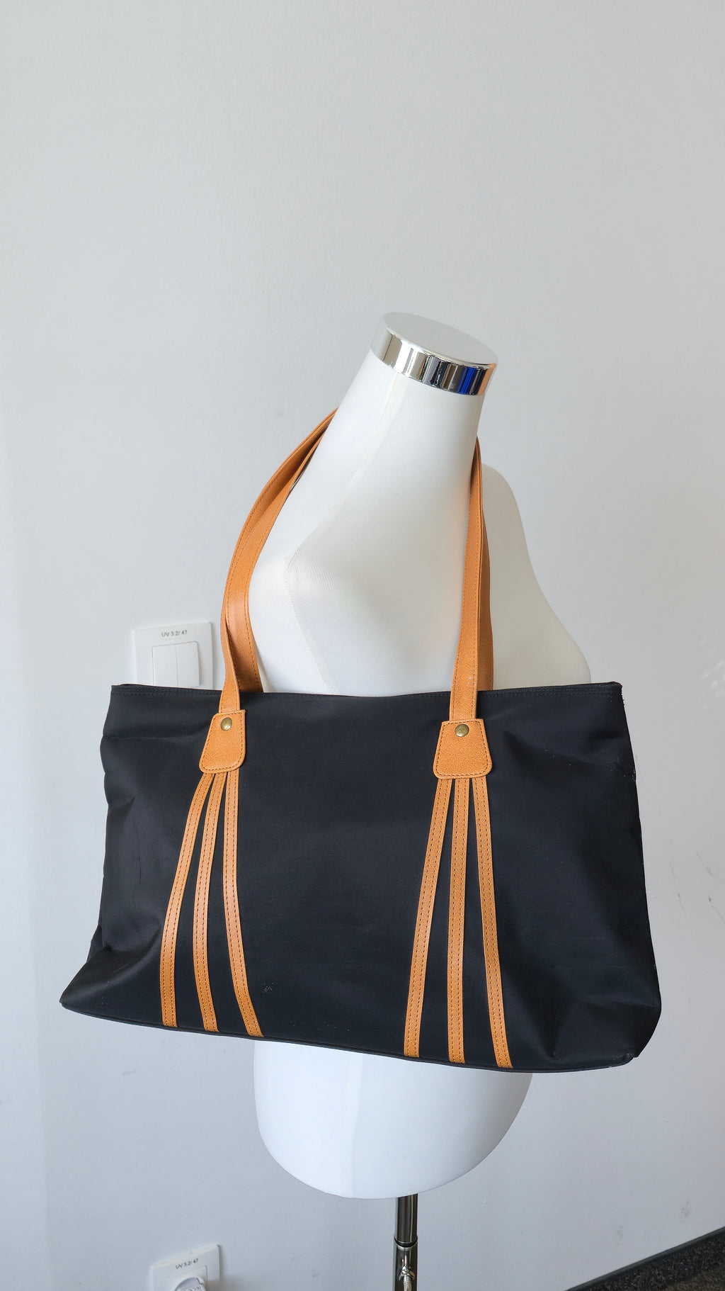 Marc Chantal Black Medium Nylon Tote Bag – Very Good Condition, Roomy & Light
