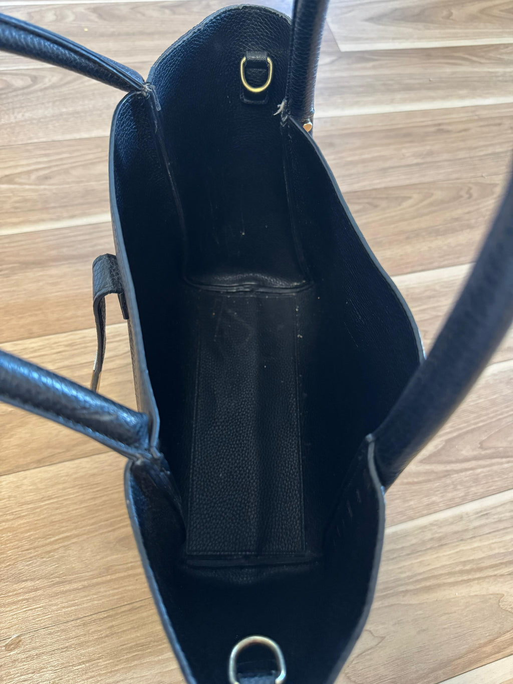 Carvela Black Studded Faux Leather Tote Bag, Medium, Detachable Strap, Used