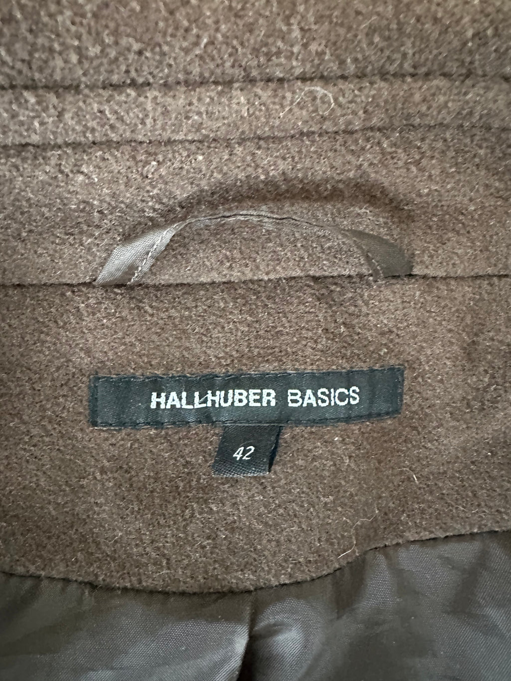 Hallhuber Basics Wollmantel – Dunkelbraun, Gr. 42, Sehr guter Zustand