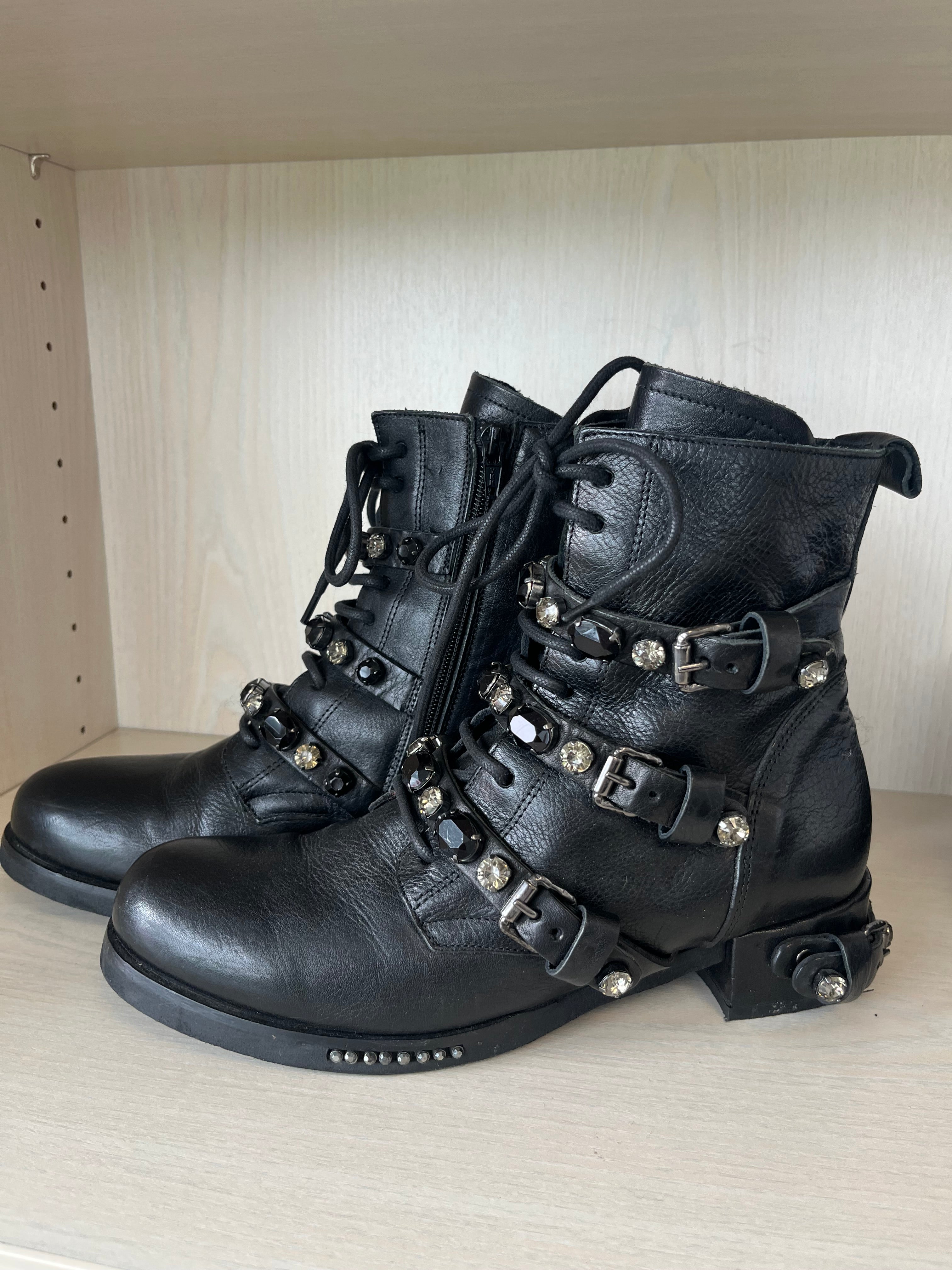 Eddie Rodriguez Women’s Leather Ankle Boots – Black, Size 40, Very Good