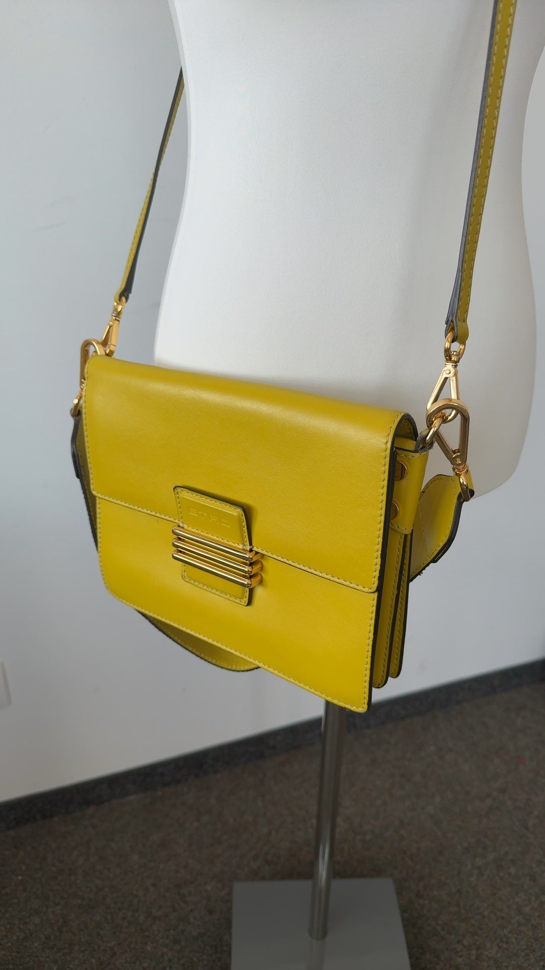 Etro Rainbow Flap Schultertasche Medium Gelb Kalbsleder Wie Neu Full Set