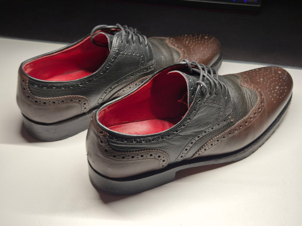 Wellensteyn Goodyear Welted Oxford Brogue Shoes EU 42 UK 8 Dark Brown Leather