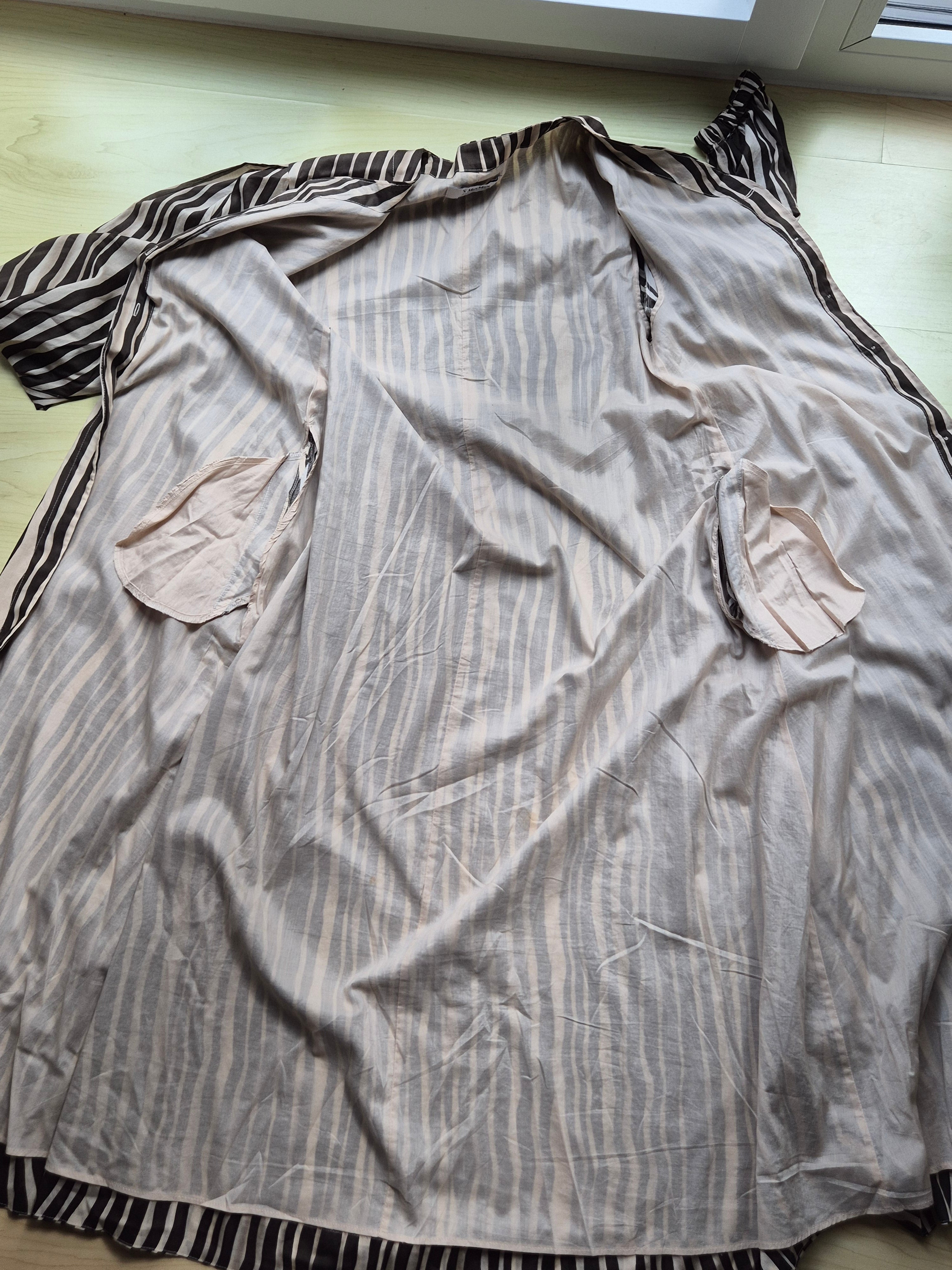 S MaxMara Zebra Print Shirt Dress, Brown/Beige, Size M, Good, with Belt