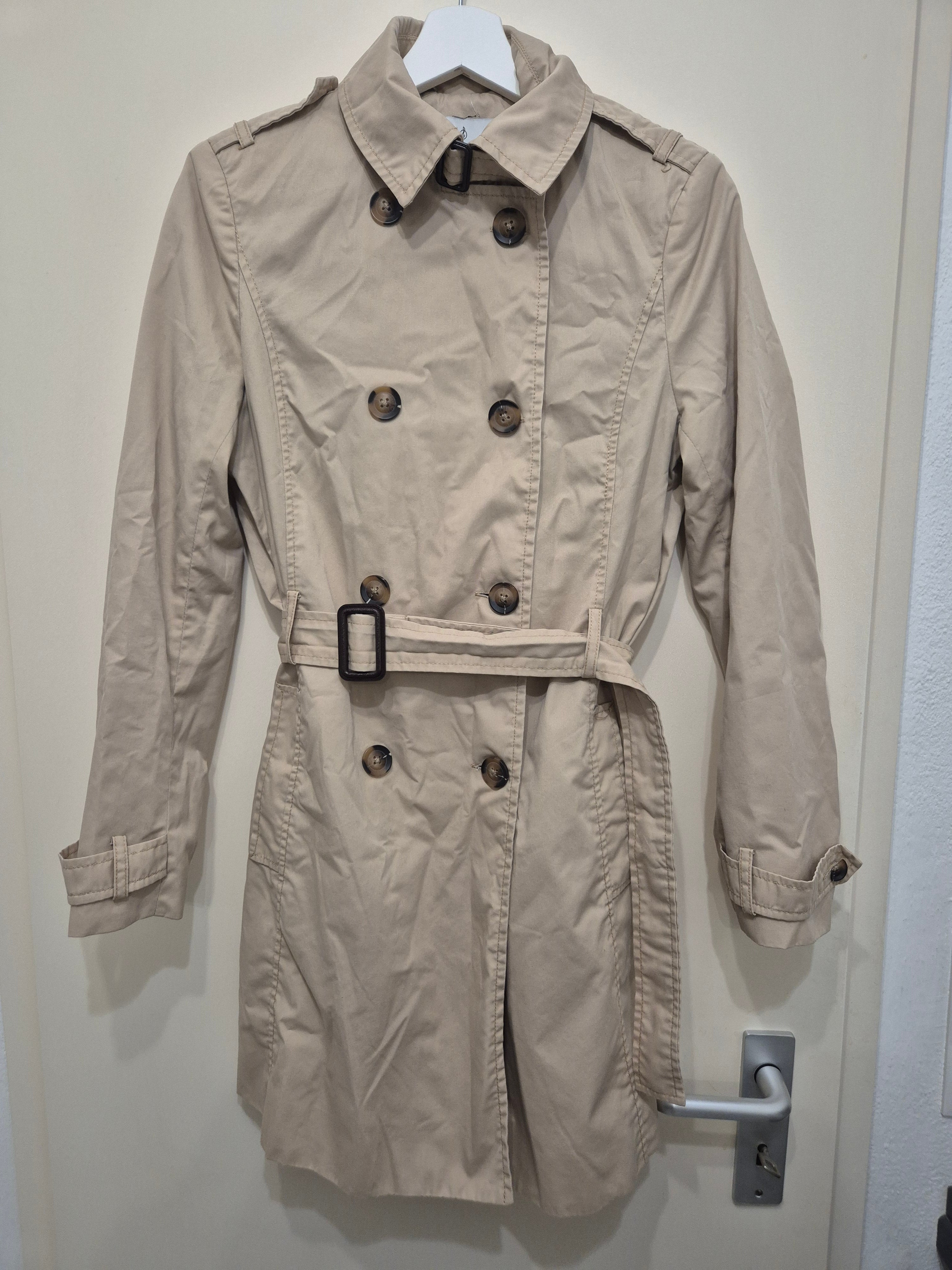 Stradivarius Classic Trench Coat, Size M, Beige, Normal Use