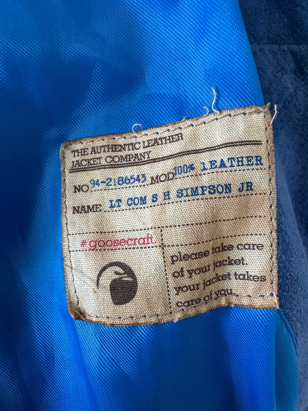 Goosecraft Biker 406 Damen Jacke – Wildleder, Blau, Größe L, Gebraucht