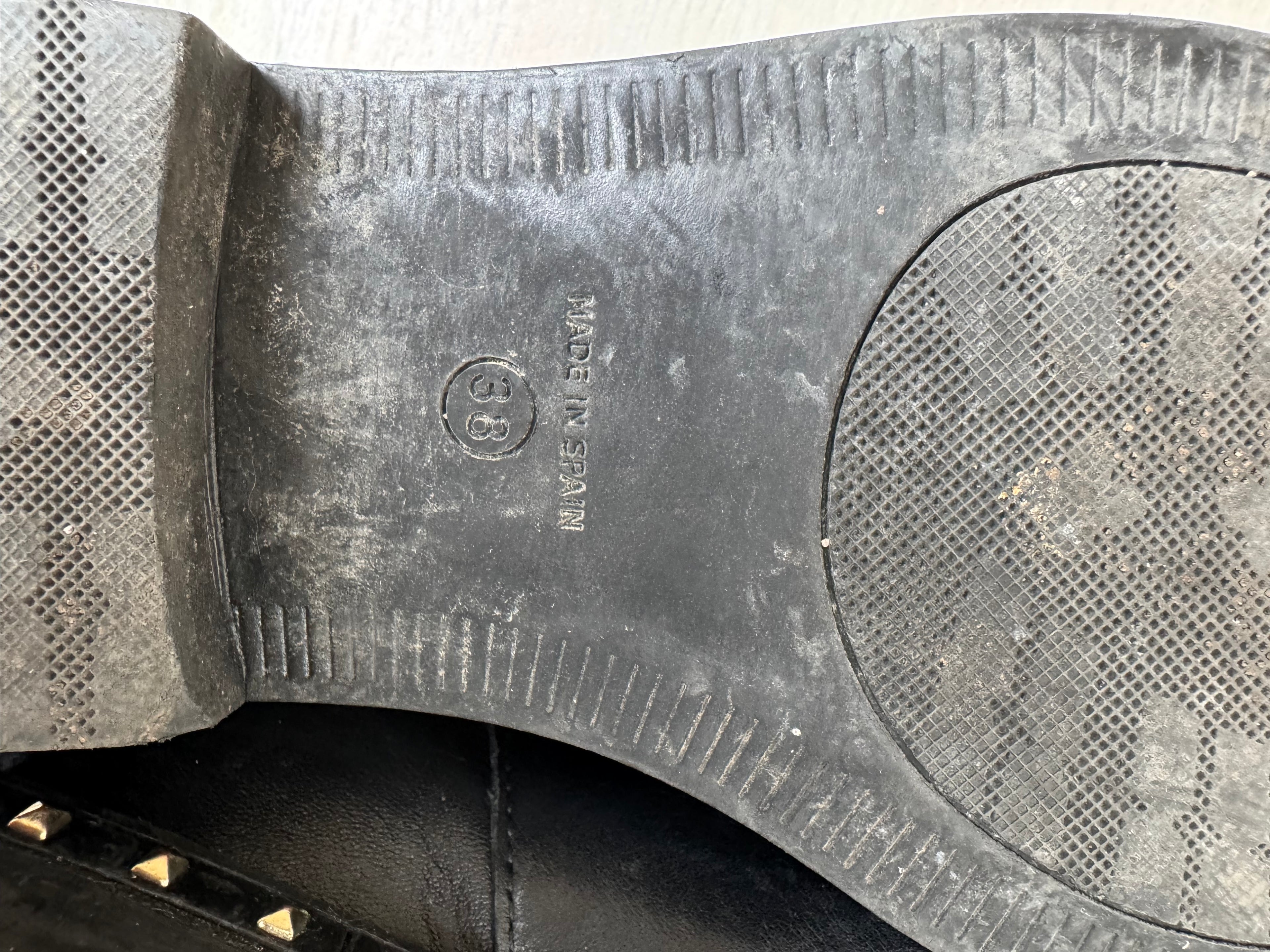 Zahira Leder Chelsea Boots Schwarz Damen Gr. 38, Nieten, Guter Zustand
