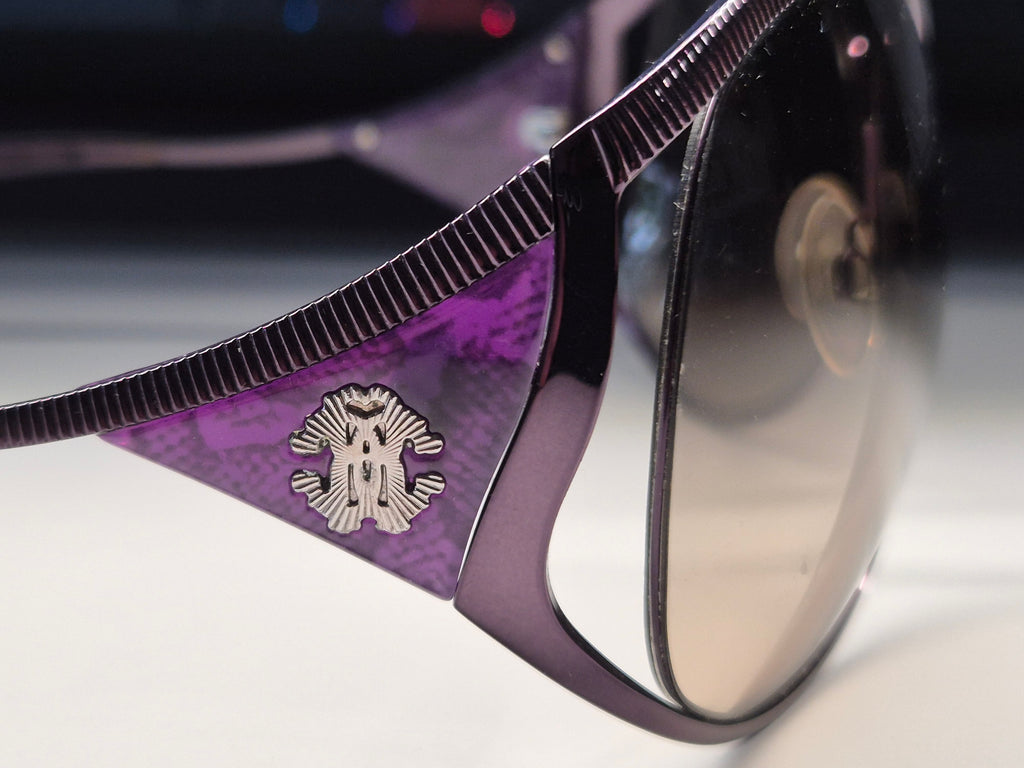 Roberto Cavalli Damen Sonnenbrille – Lila, Snake Design, mit Etui (beschädigt)