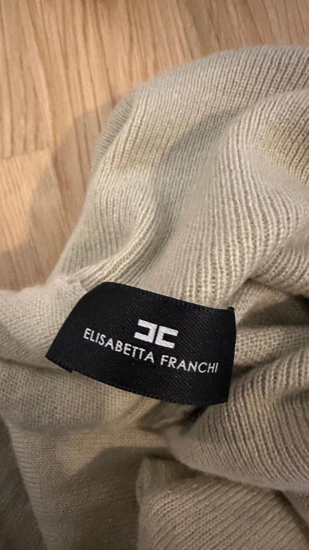 Elisabetta Franchi Kaschmir Rollkragenpullover – XL – Beige – Guter Zustand