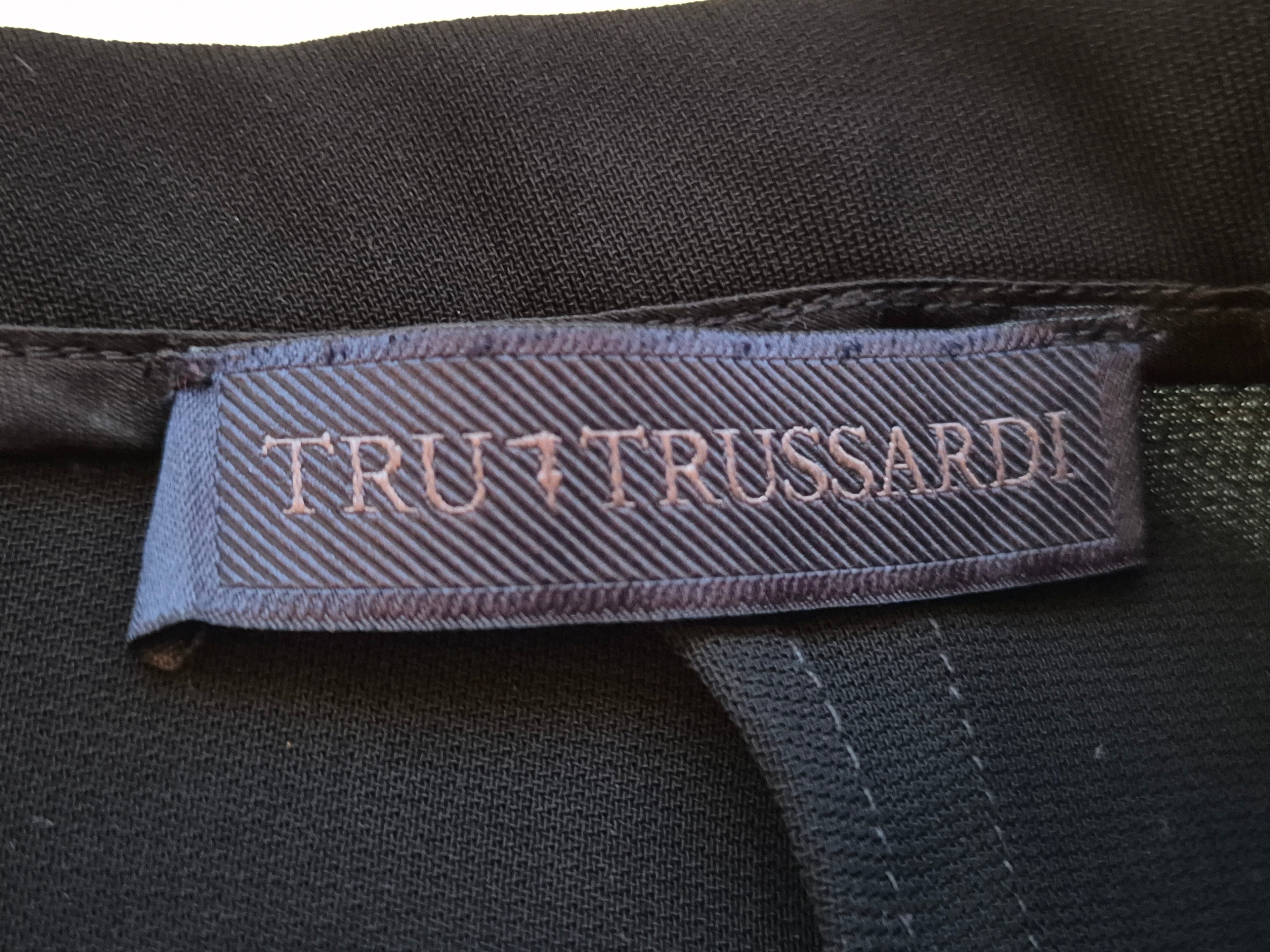 Tru Trussardi Schwarzer Faltenrock, Gr. 42, Polyester-Mix, Sehr guter Zustand
