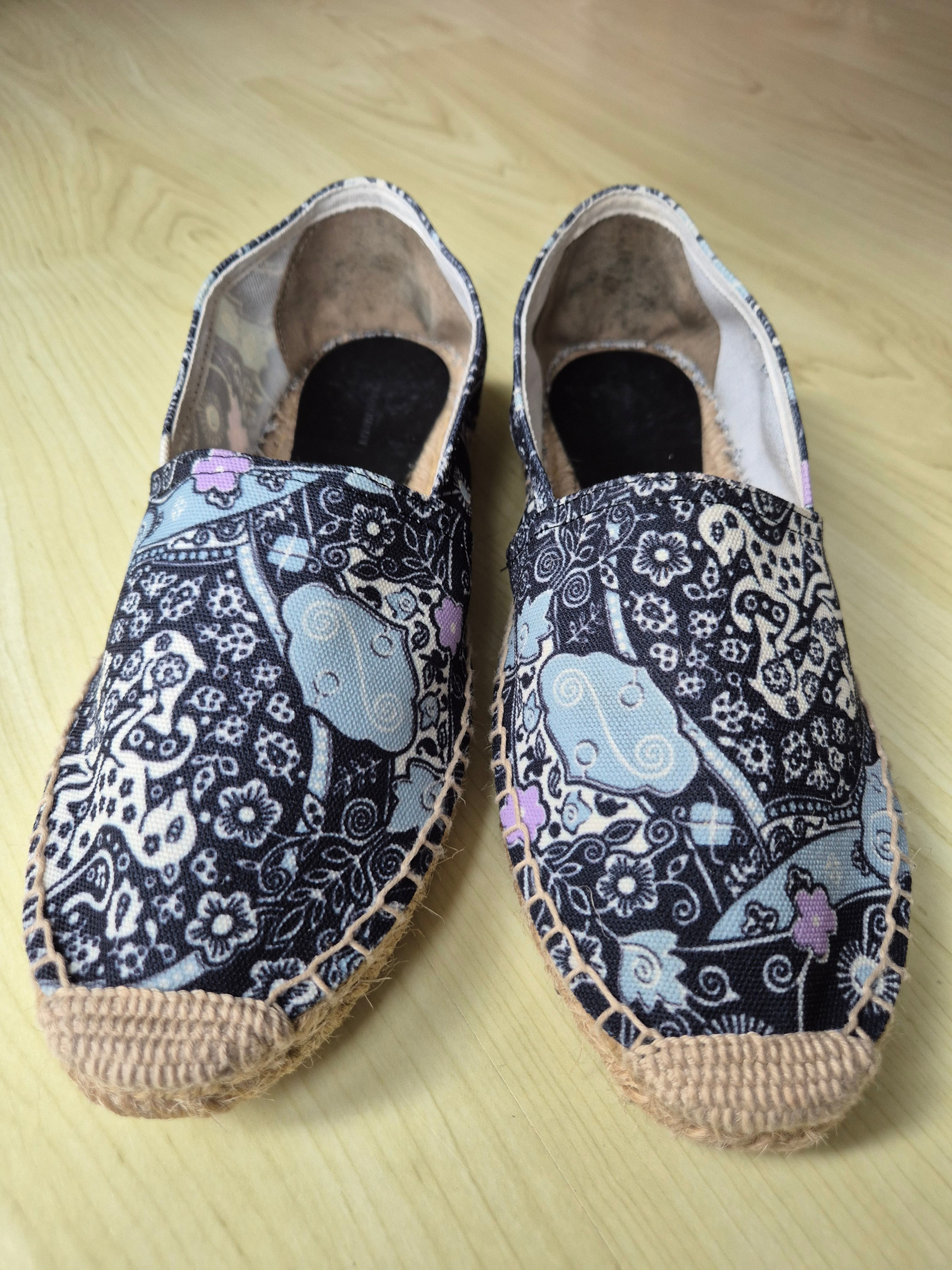 Isabel Marant Espadrilles Gr. 40 | Boho Print | Jute-Sohle | Schwarz Bunt | Gebraucht