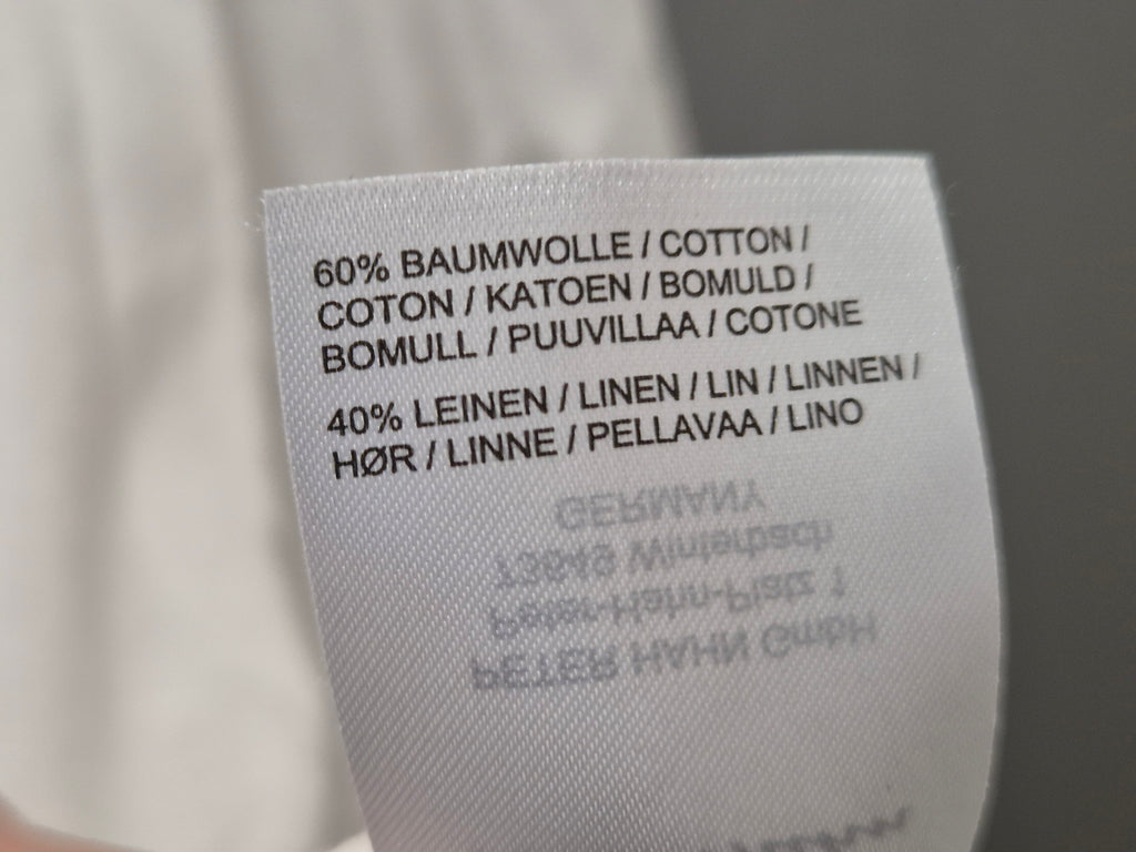 Peter Hahn Damen Bluse Weiß M, Baumwolle/Leinen, Sehr Gut, Lochstickerei
