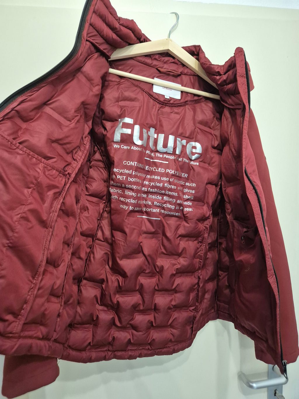 s.Oliver Damen Steppjacke Gr. 38 Rot Polyester Guter Zustand