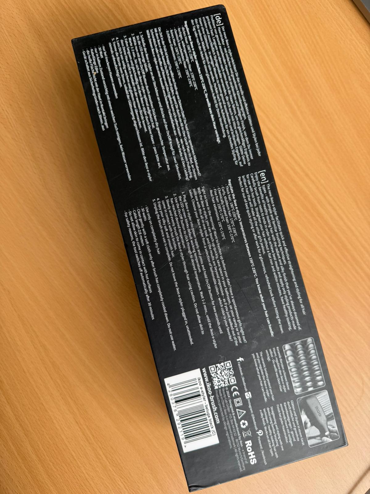 Ikoo E-Styler Jet Beluga Black Ionic Haarglättungsbürste, Sehr Gut