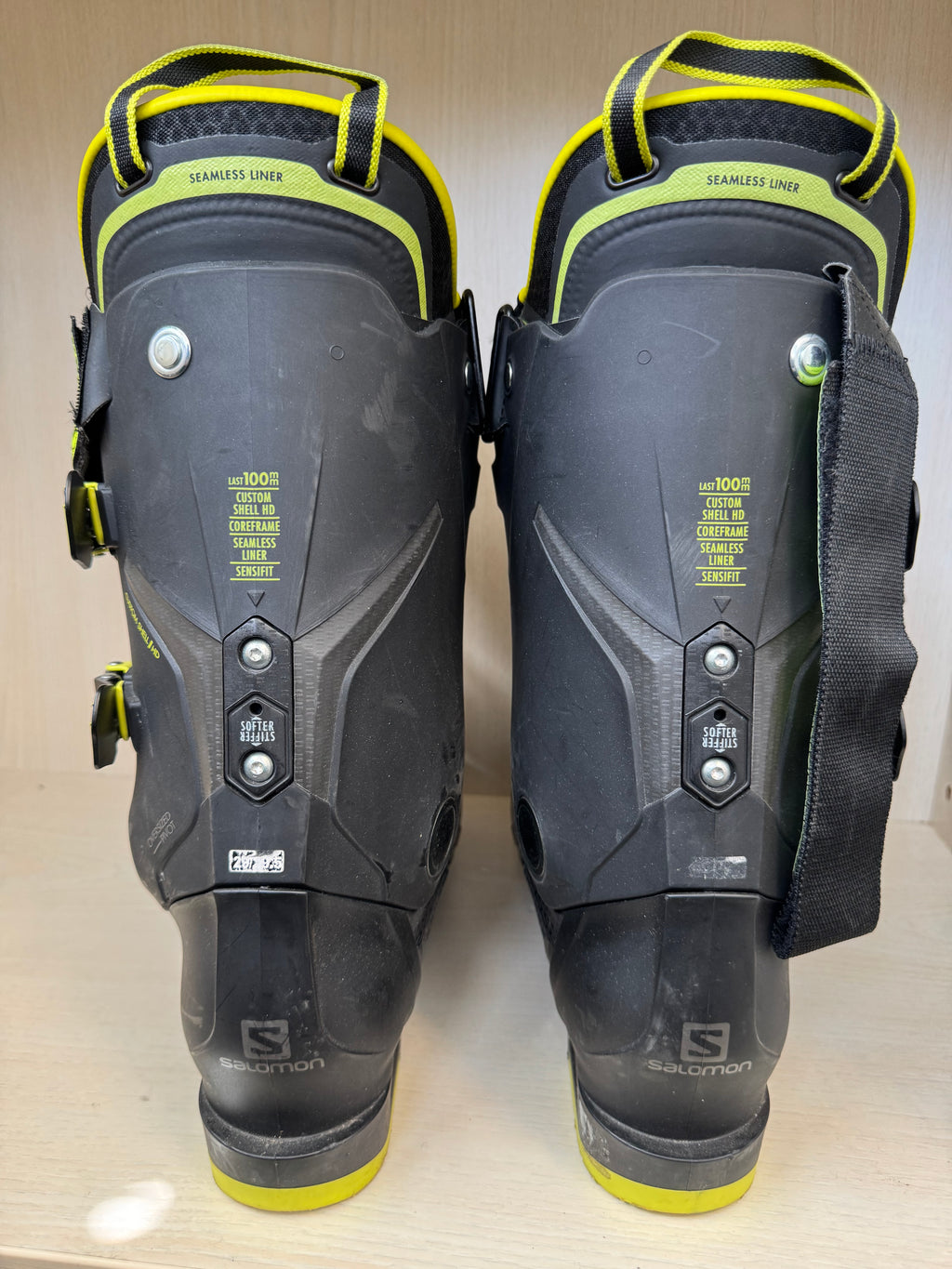 Salomon S/Pro 110 Herren Skischuhe – Größe 29, Schwarz/Gelb, sehr guter Zustand