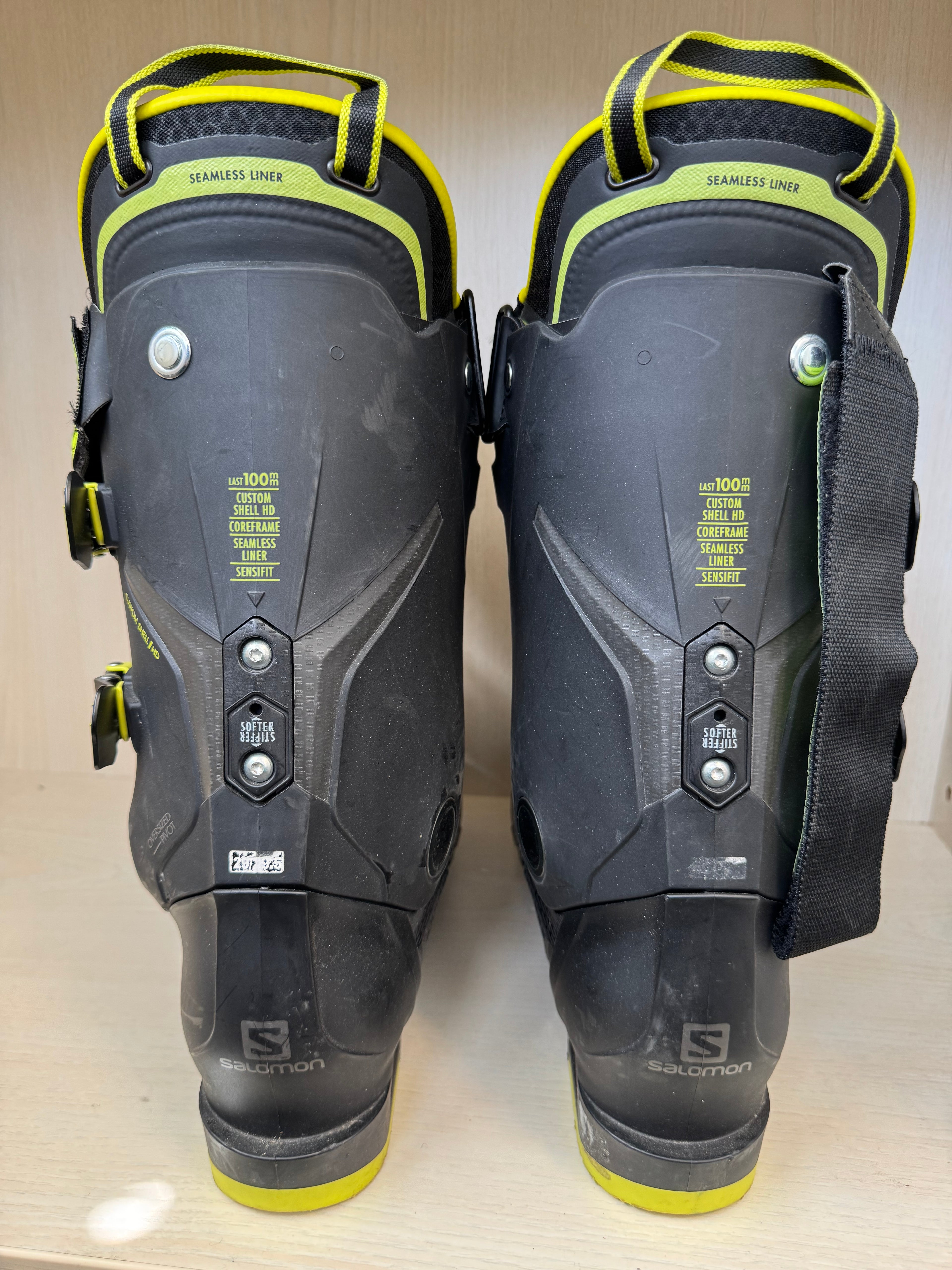 Salomon S/Pro 110 Herren Skischuhe – Größe 29, Schwarz/Gelb, sehr guter Zustand