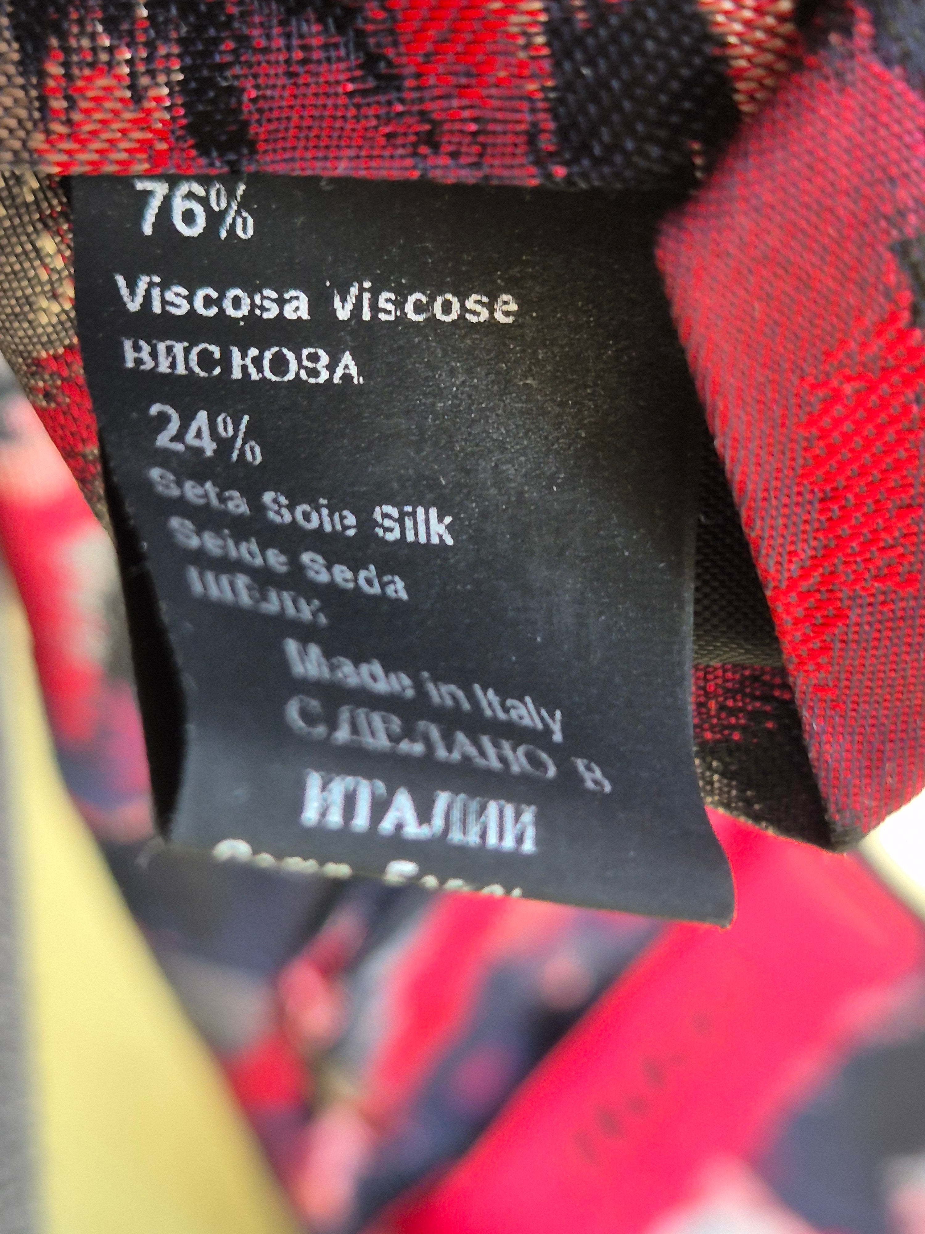 HUGO by Hugo Boss Seidenkrawatte, Rot/Schwarz Camouflage, 7 cm, Sehr gut