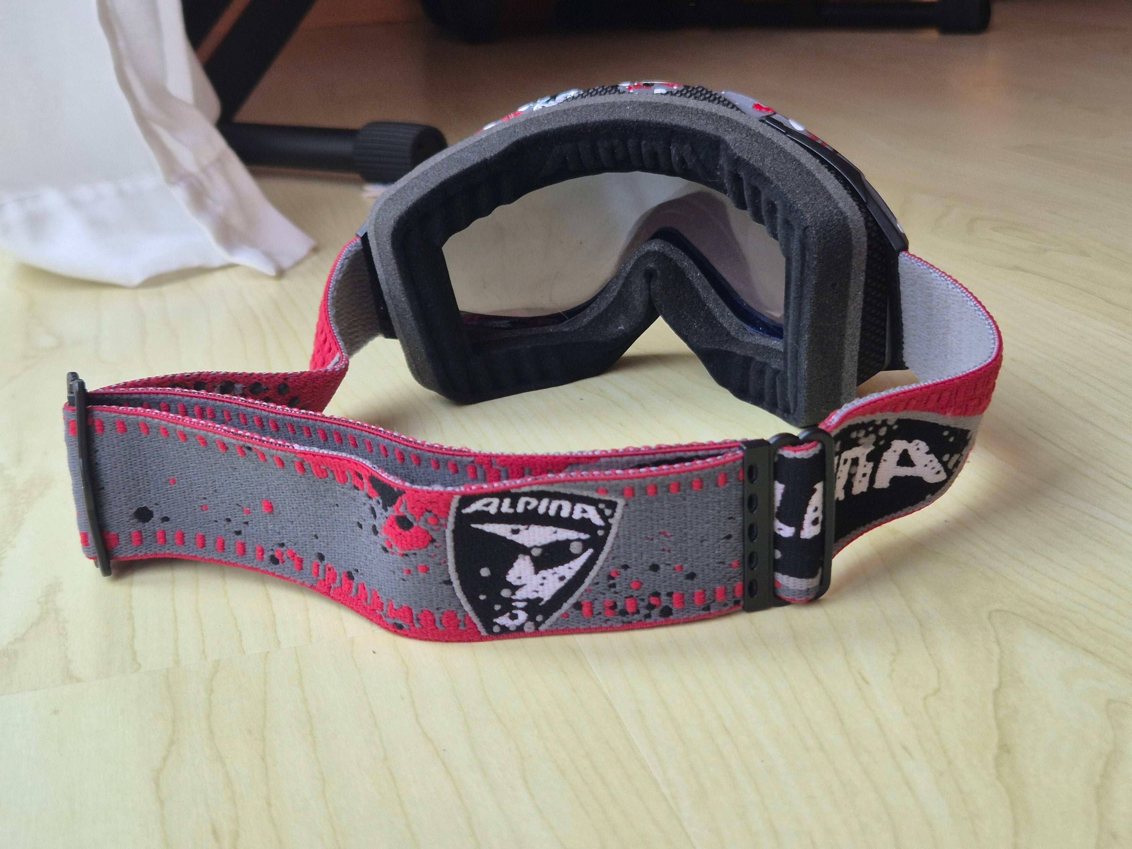 Alpina Cybric HM Ski Goggles, Mirror Lens S3, Black/Red, Good Condition
